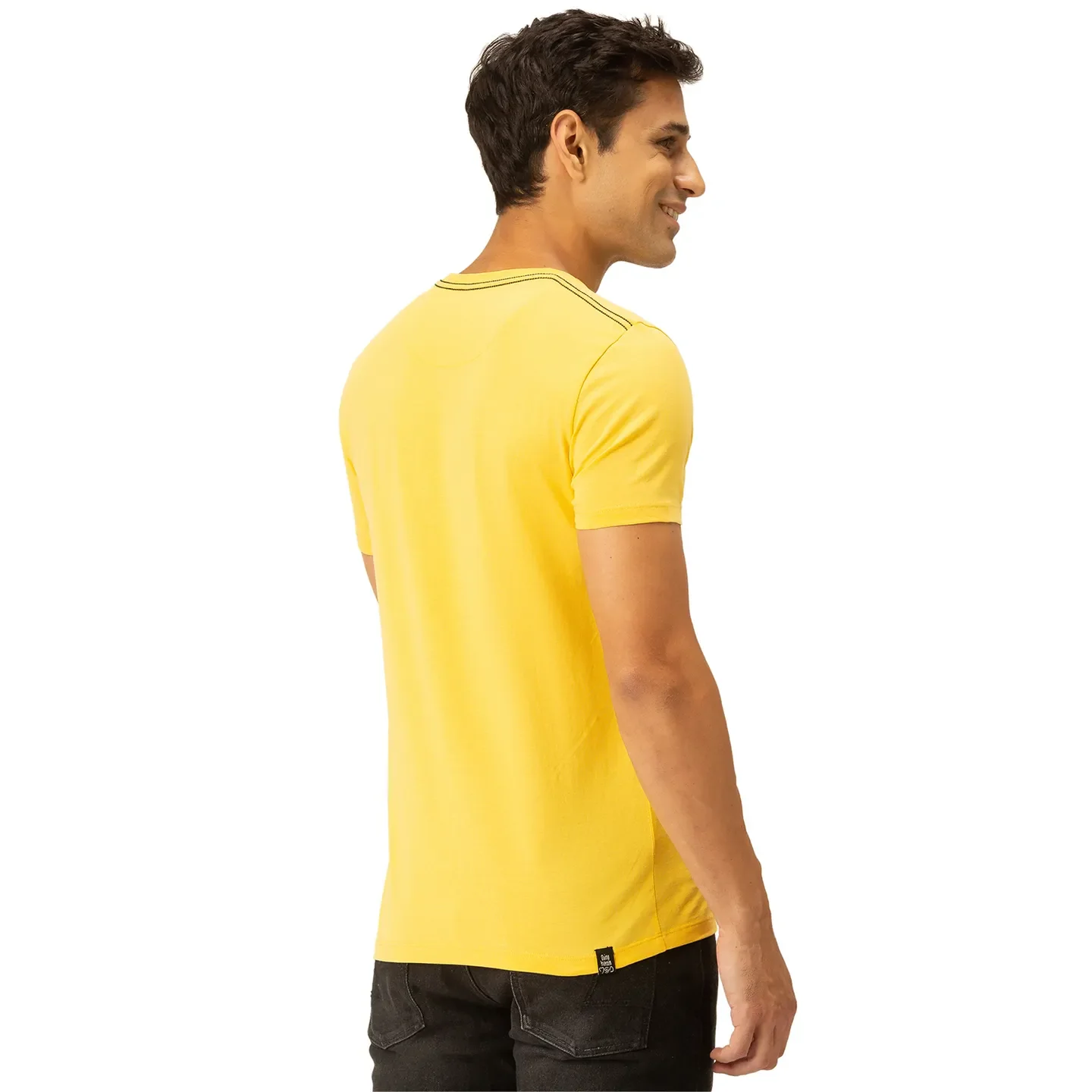 Yellow Regular Fit Men's Short Sleeves T-Shirt by Being Human Clothing - Image 3