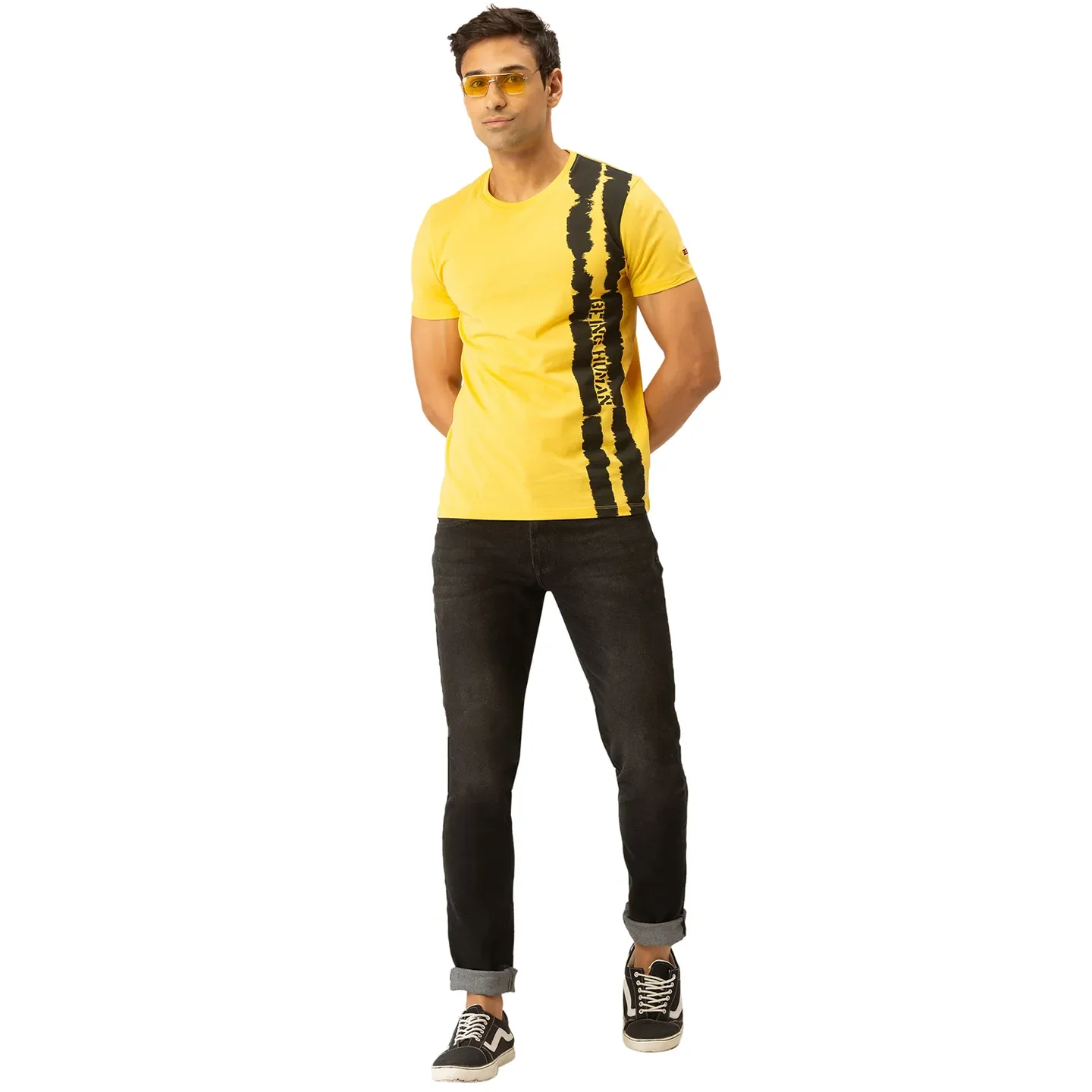 Yellow Regular Fit Men's Short Sleeves T-Shirt by Being Human Clothing - Image 5