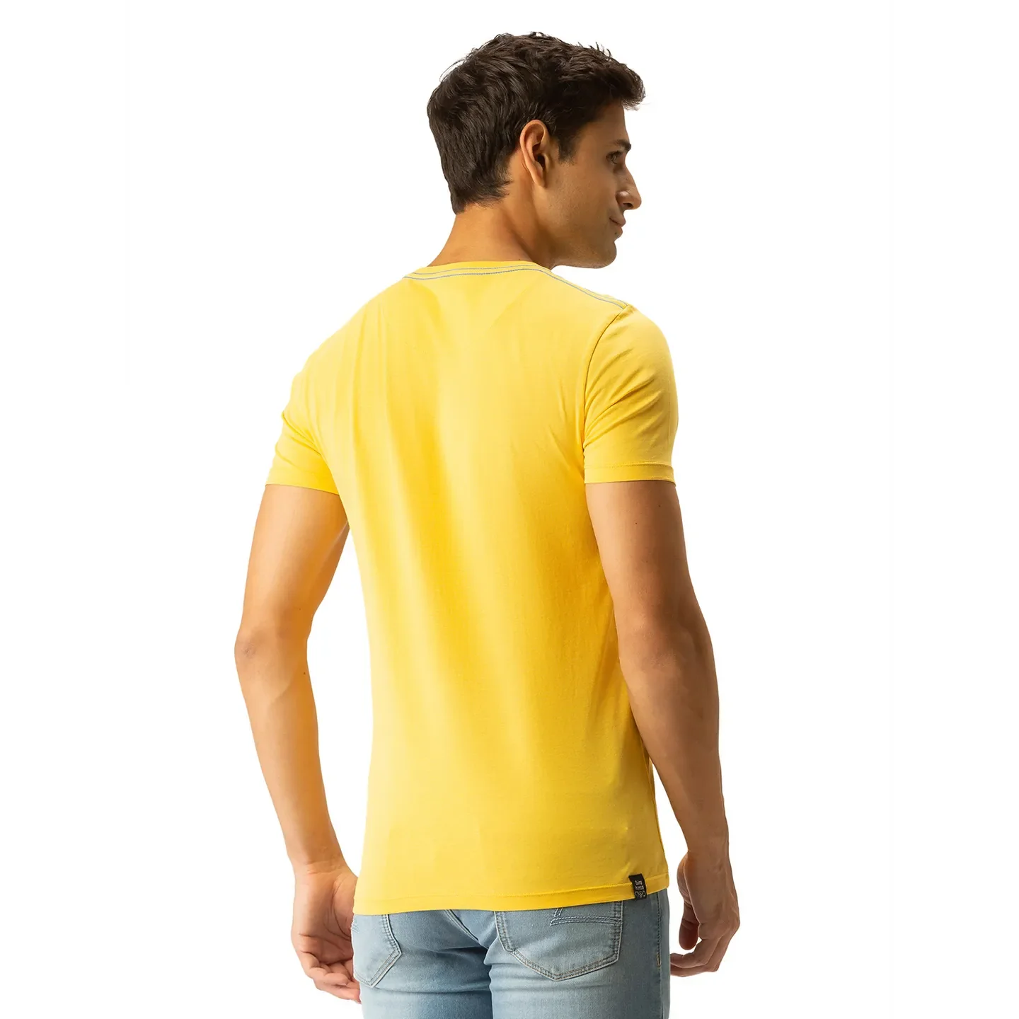 Yellow Regular Fit Men's Short Sleeves T-Shirt by Being Human Clothing - Image 3