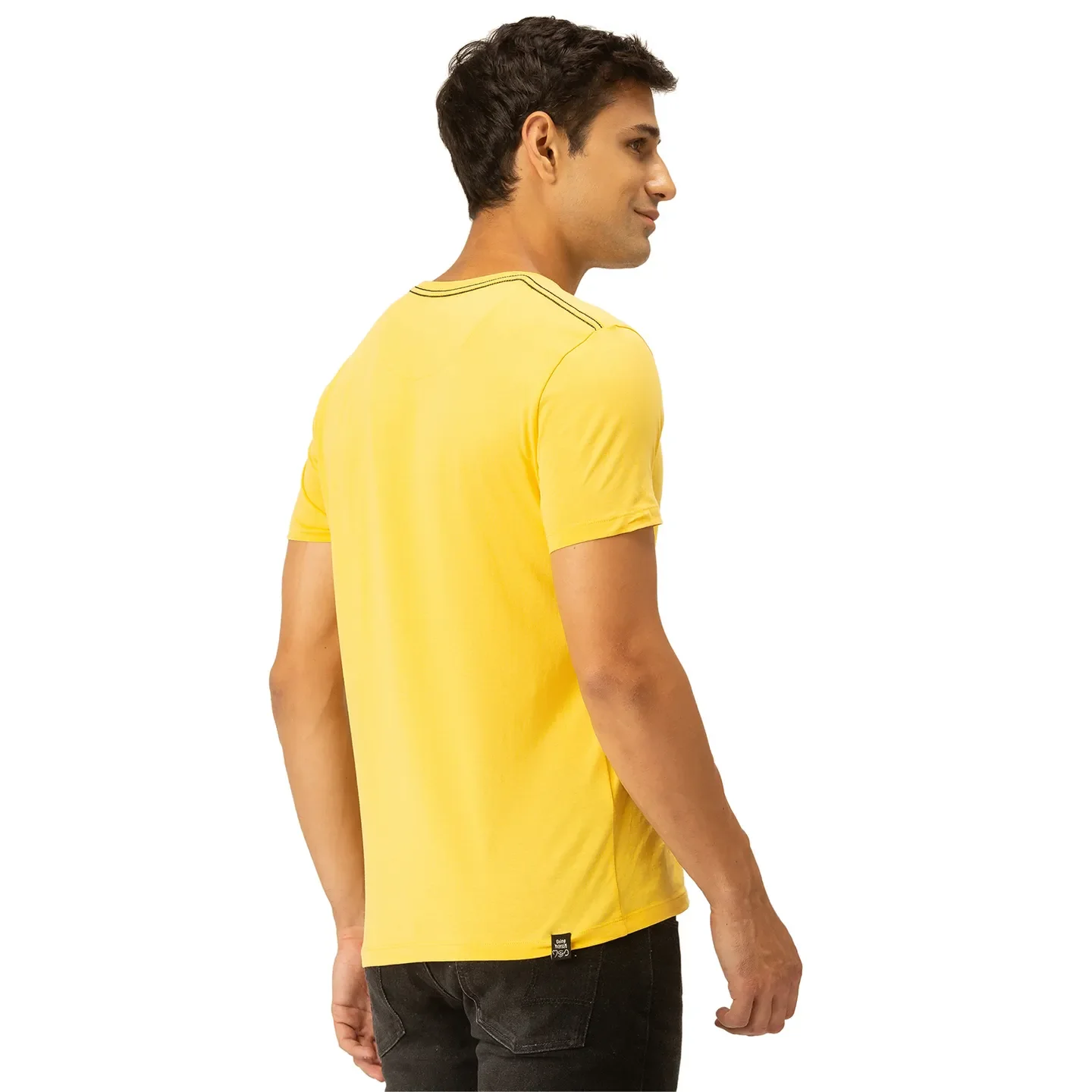 Yellow Regular Fit Men's Short Sleeves T-Shirt by Being Human Clothing - Image 3