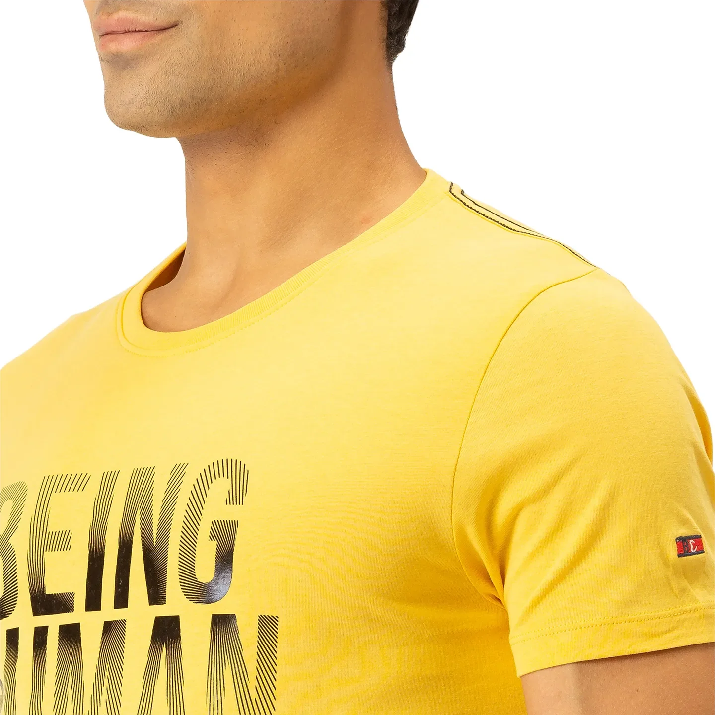 Yellow Regular Fit Men's Short Sleeves T-Shirt by Being Human Clothing - Image 4
