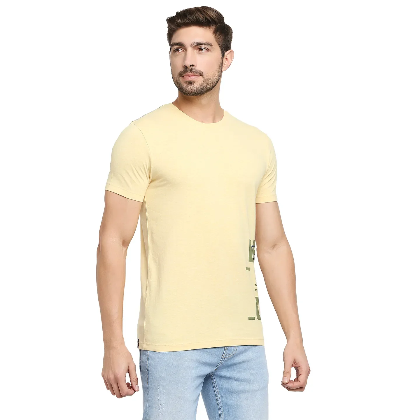 Yellow Regular Fit Men's Short Sleeves T-Shirt by Being Human Clothing - Image 3