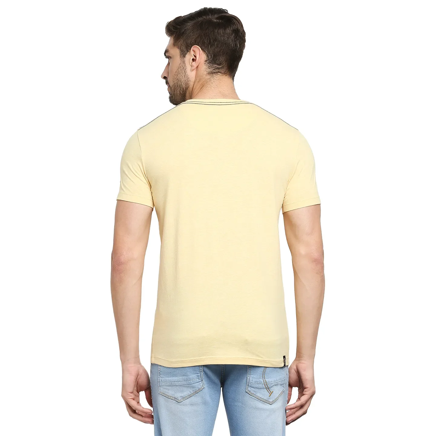 Yellow Regular Fit Men's Short Sleeves T-Shirt by Being Human Clothing - Image 4
