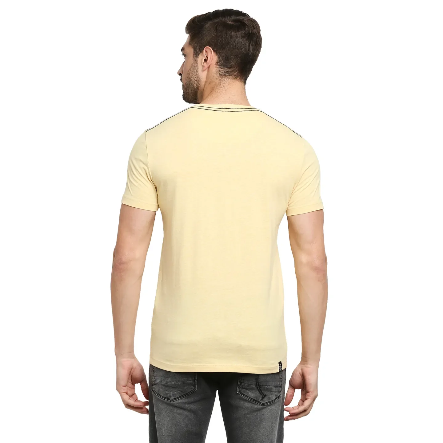 Yellow Regular Fit Men's Short Sleeves T-Shirt by Being Human Clothing - Image 4
