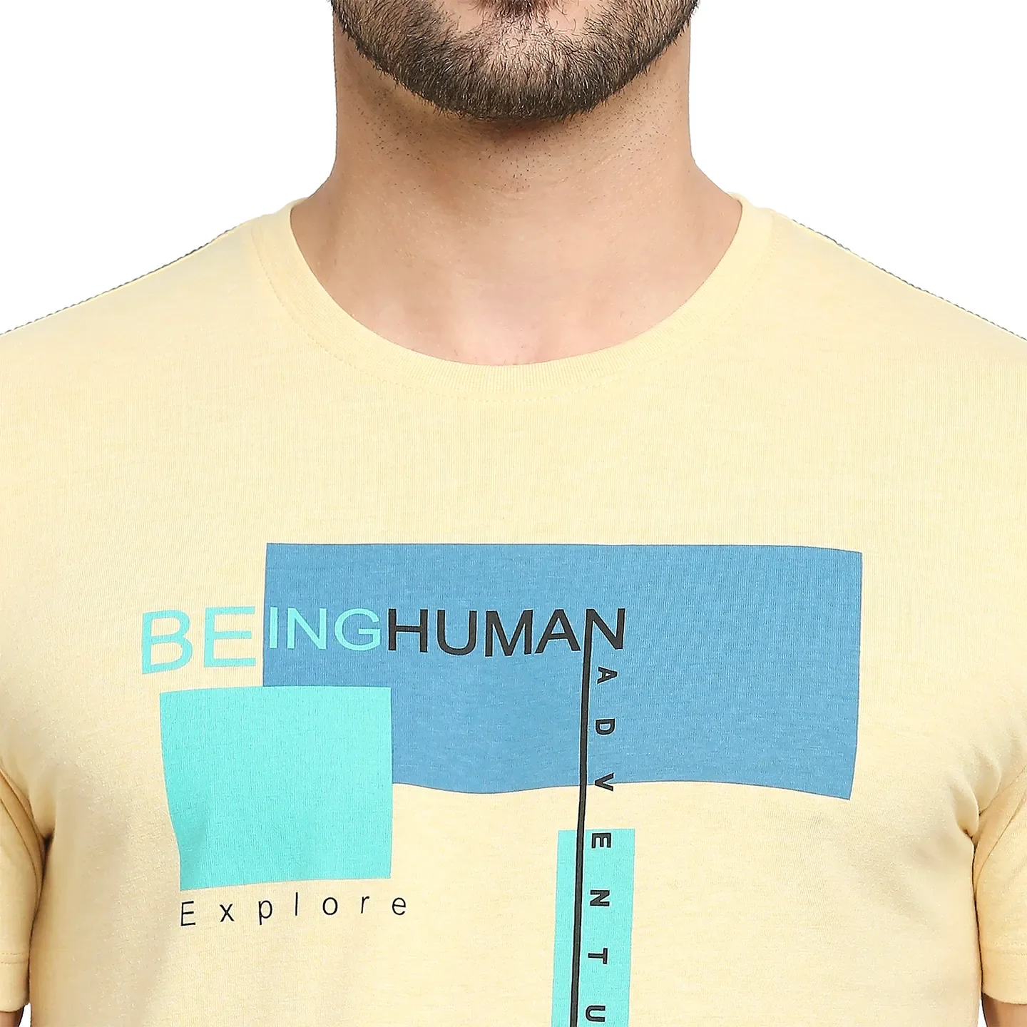 Yellow Regular Fit Men's Short Sleeves T-Shirt by Being Human Clothing - Image 5