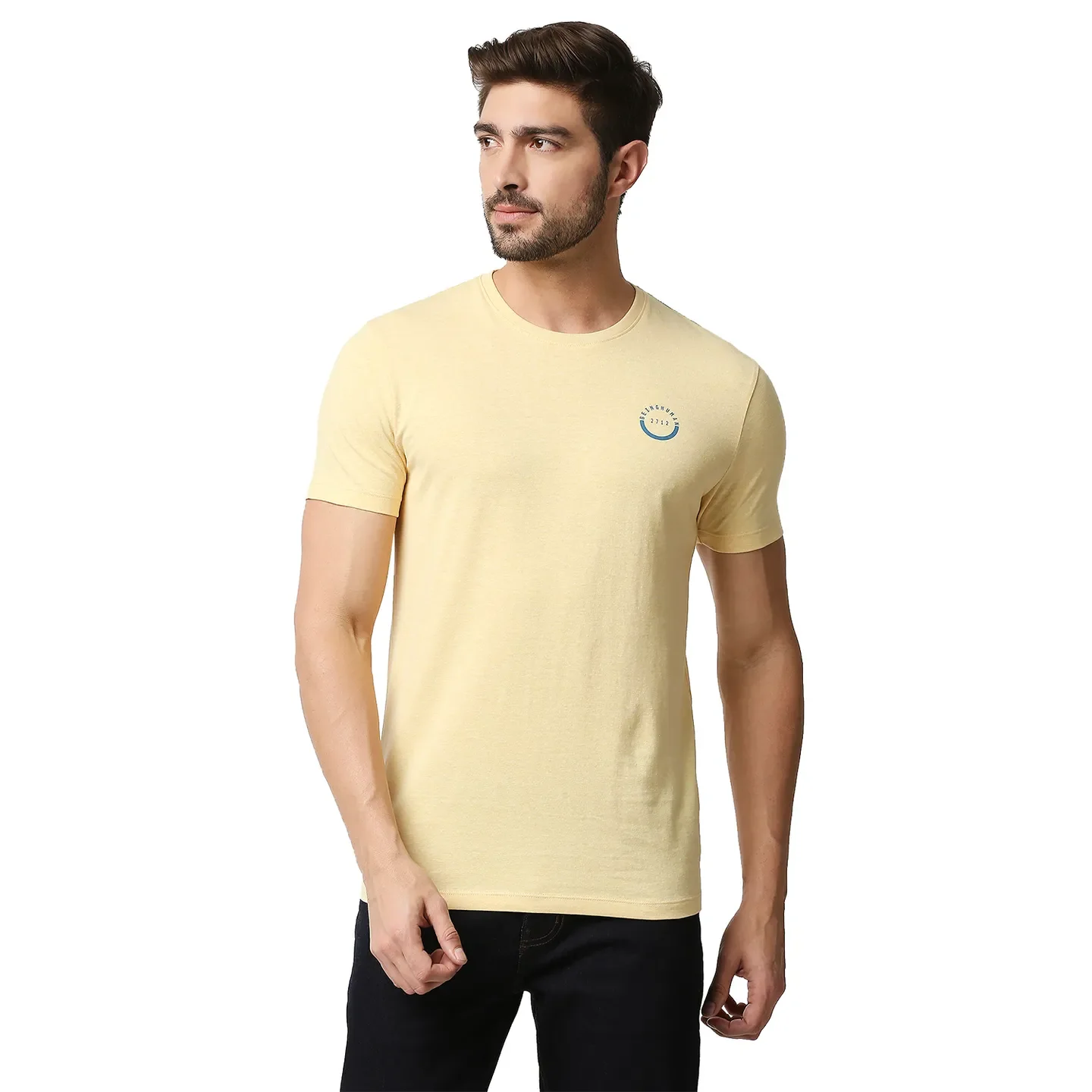 Yellow Regular Fit Men's Short Sleeves T-Shirt by Being Human Clothing