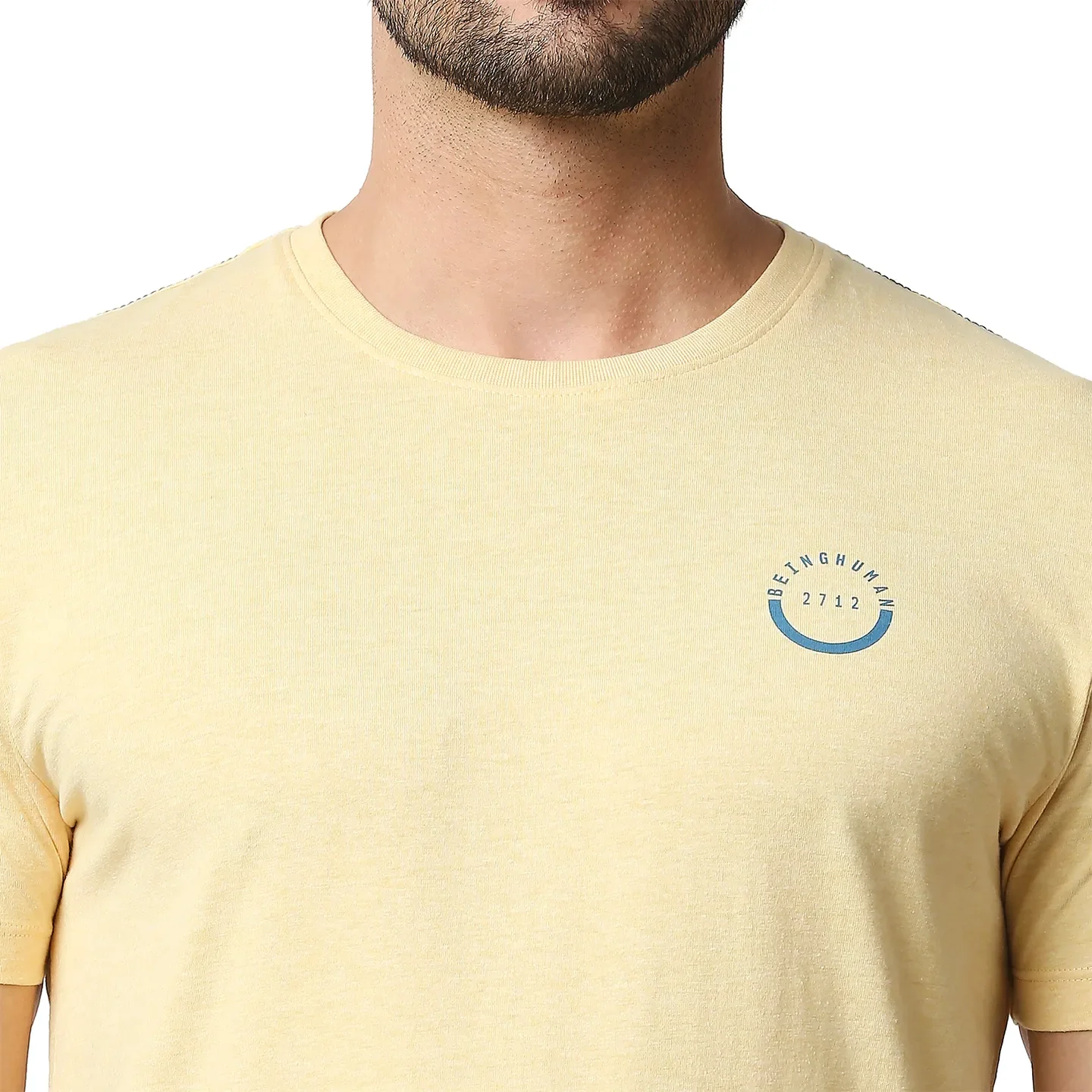 Yellow Regular Fit Men's Short Sleeves T-Shirt by Being Human Clothing - Image 5