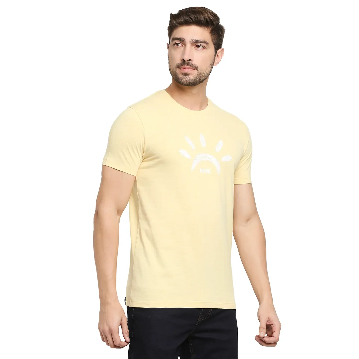 Yellow Regular Fit Men's Short Sleeves T-Shirt by Being Human Clothing - Image 3