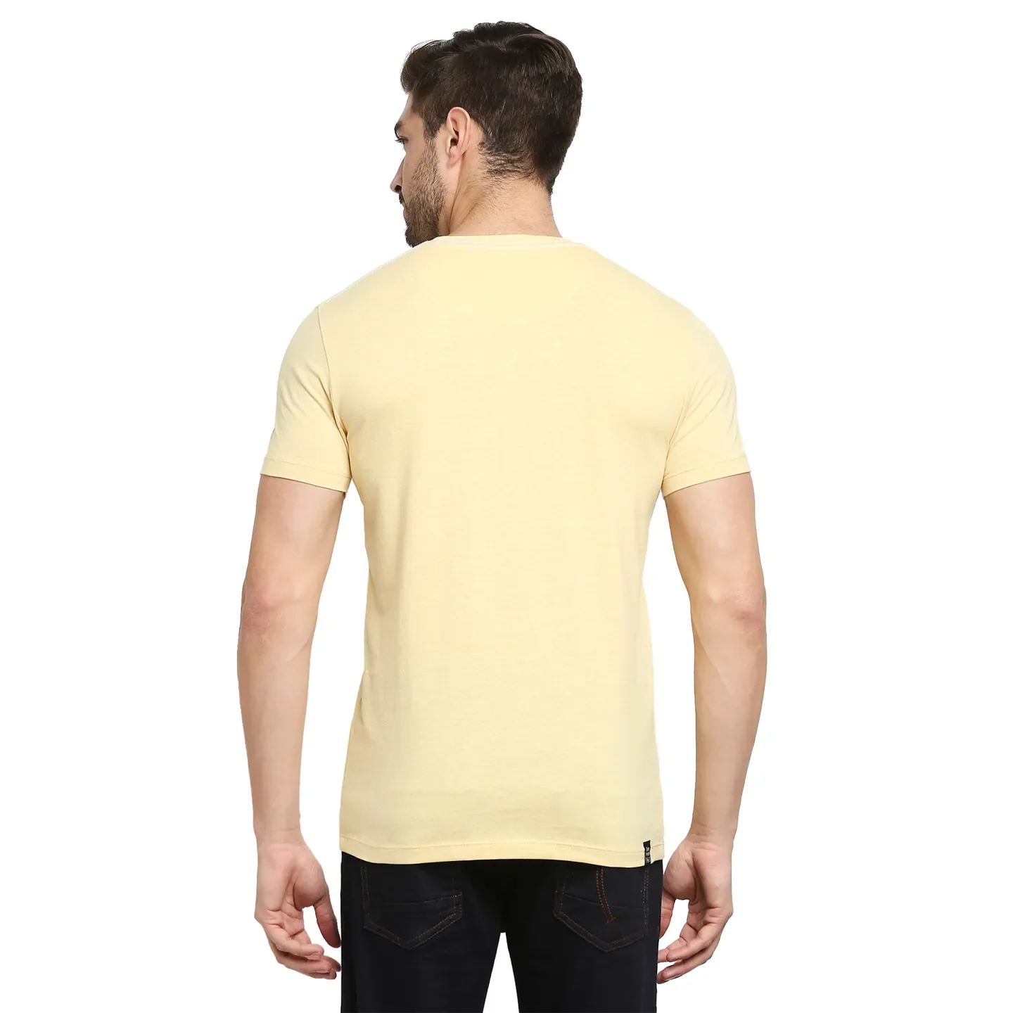 Yellow Regular Fit Men's Short Sleeves T-Shirt by Being Human Clothing - Image 4