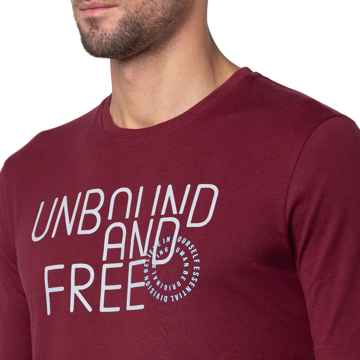 Red Regular Fit Men's Long Sleeves T-Shirt by Being Human Clothing - Image 4