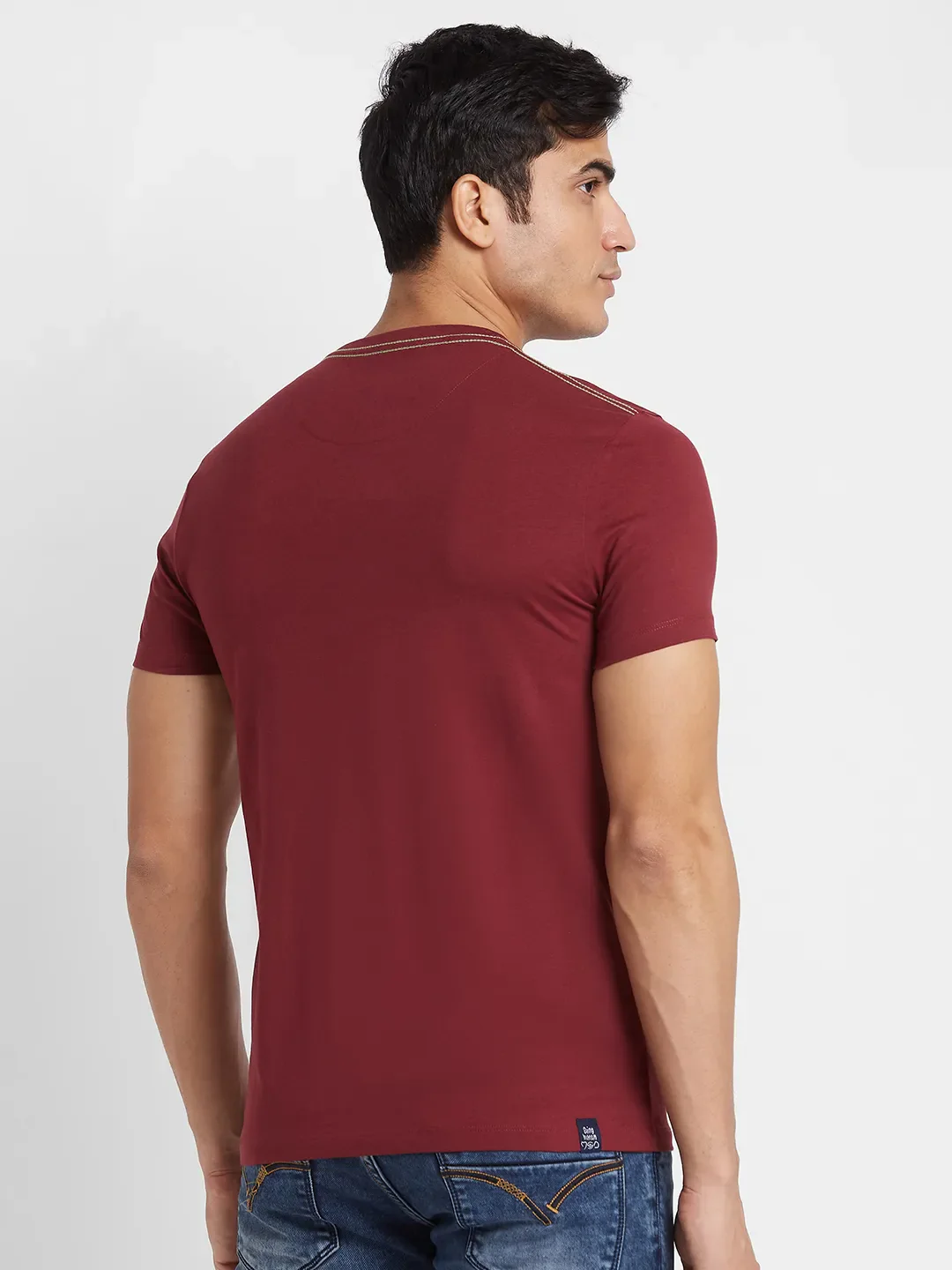 Red Regular Fit Men's Short Sleeves T-Shirt by Being Human Clothing - Image 3