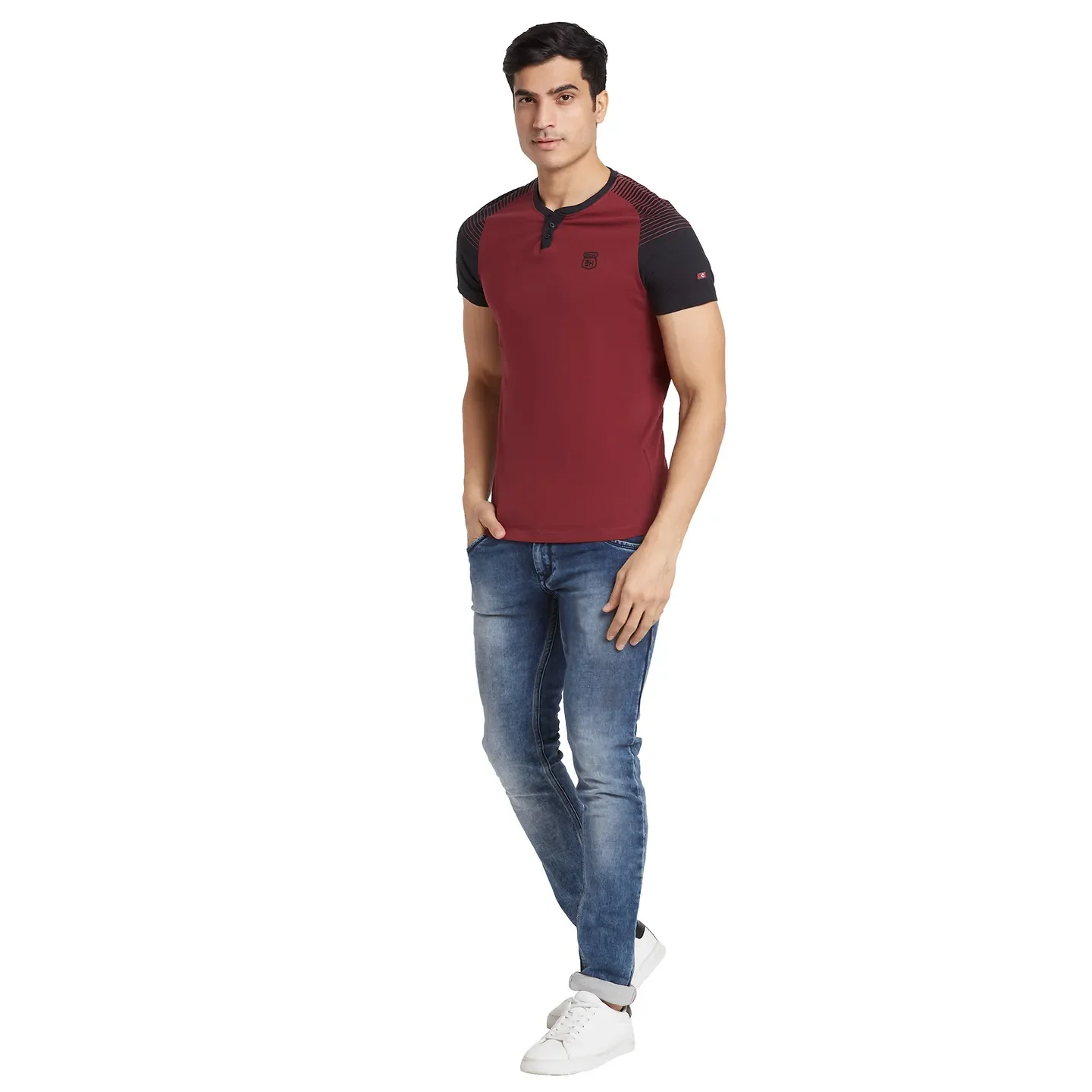Red Regular Fit Round Neck Men's T-Shirt by Being Human Clothing - Image 5