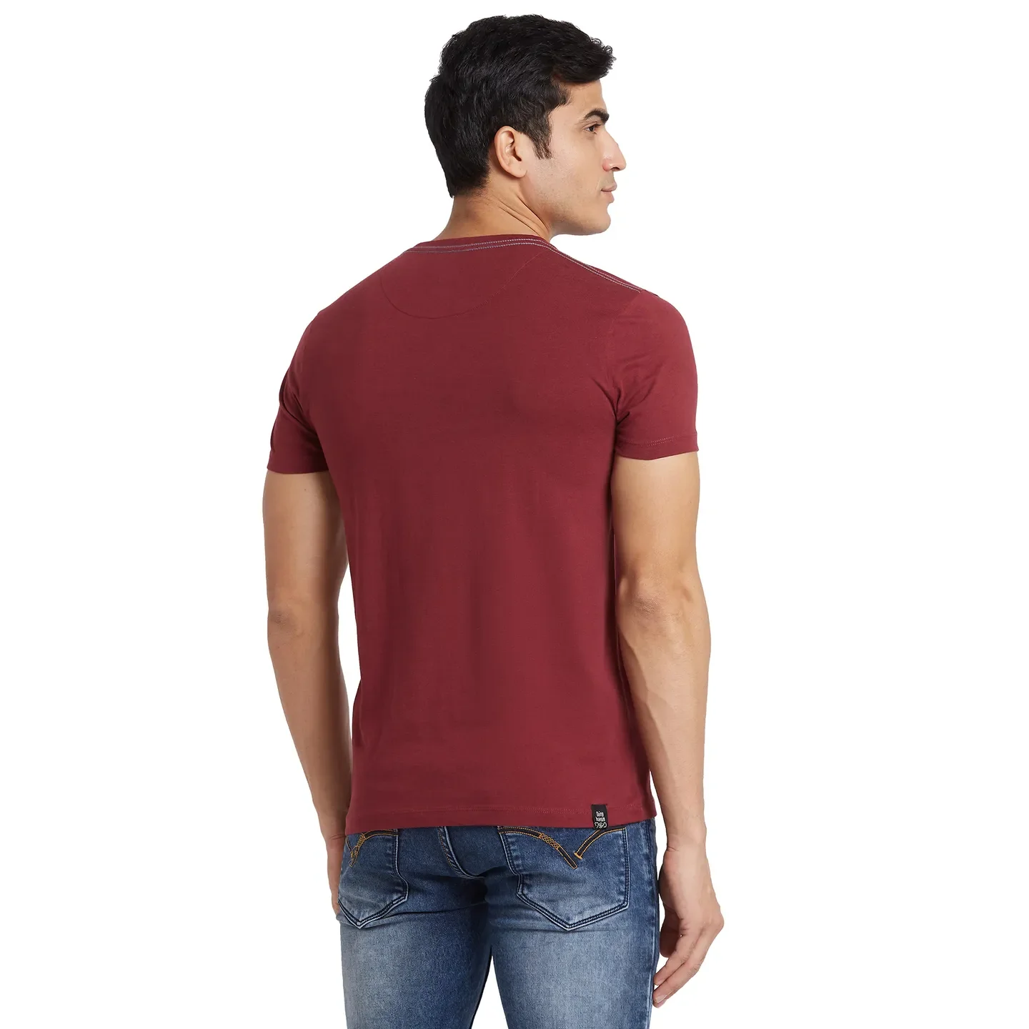 Red Regular Fit Round Neck Men's T-Shirt by Being Human Clothing - Image 3