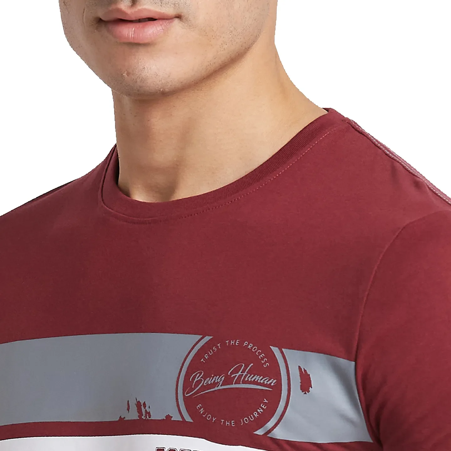 Red Regular Fit Round Neck Men's T-Shirt by Being Human Clothing - Image 4