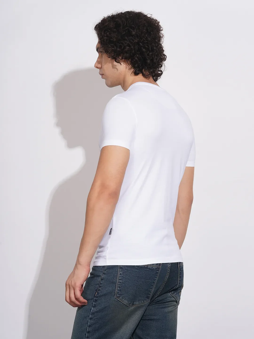 White Regular Fit Men's T-Shirt by Being Human Clothing - Image 3