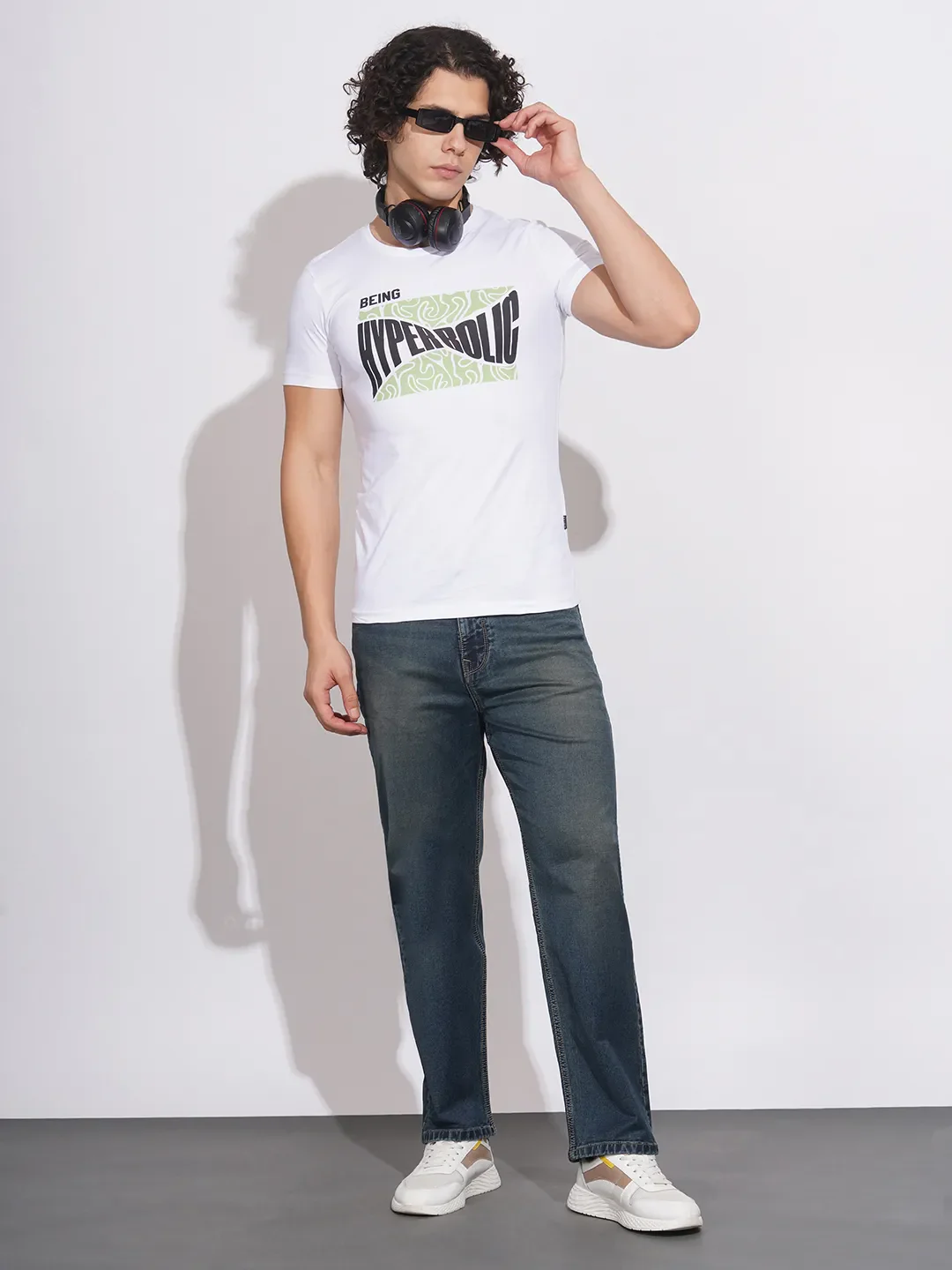 White Regular Fit Men's T-Shirt by Being Human Clothing - Image 4