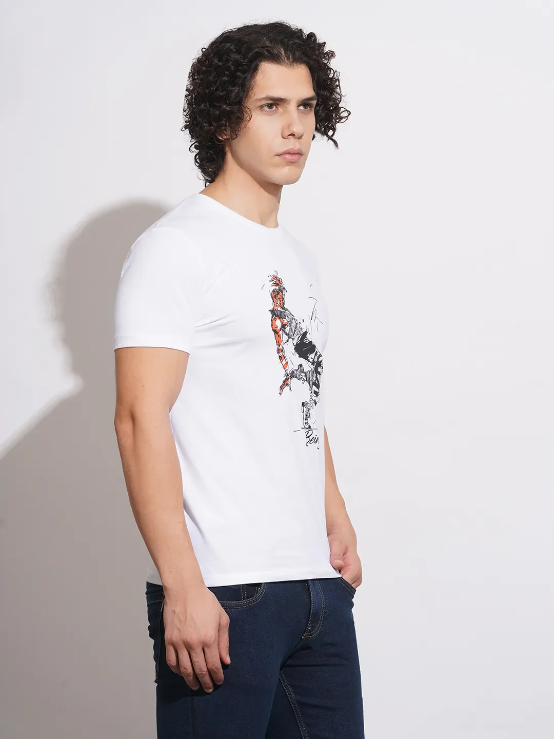 White Regular Fit Men's T-Shirt by Being Human Clothing - Image 2