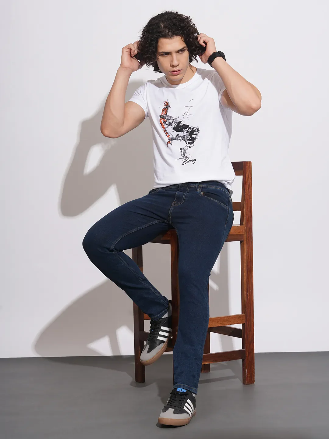 White Regular Fit Men's T-Shirt by Being Human Clothing - Image 4