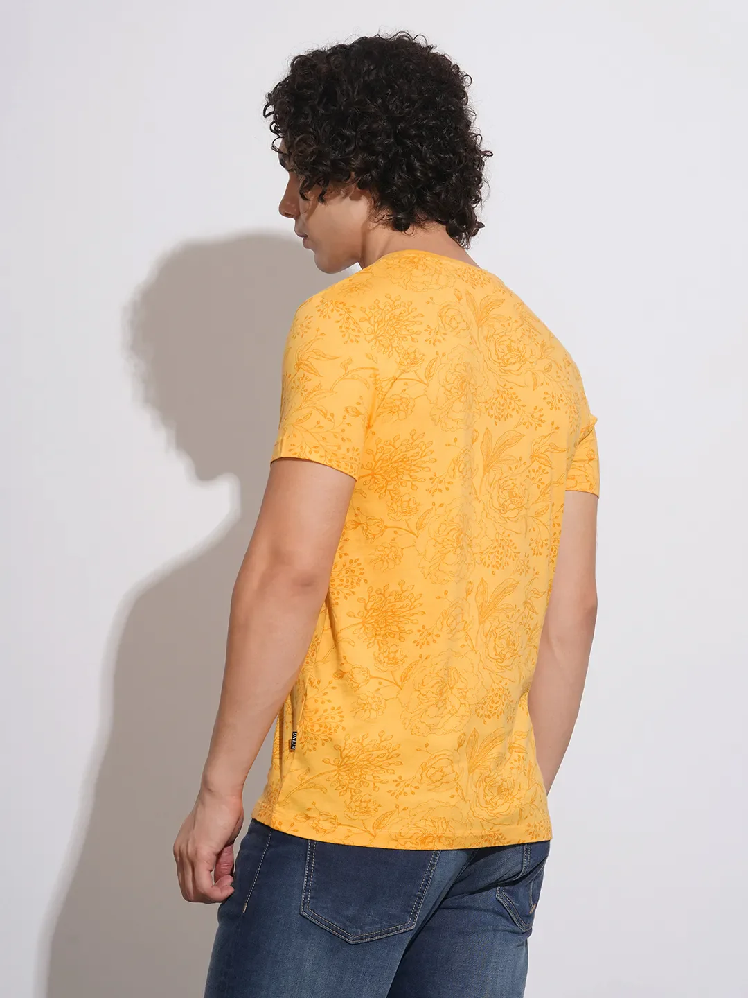 Yellow Regular Fit Men's Short Sleeves T-Shirt by Being Human Clothing - Image 3
