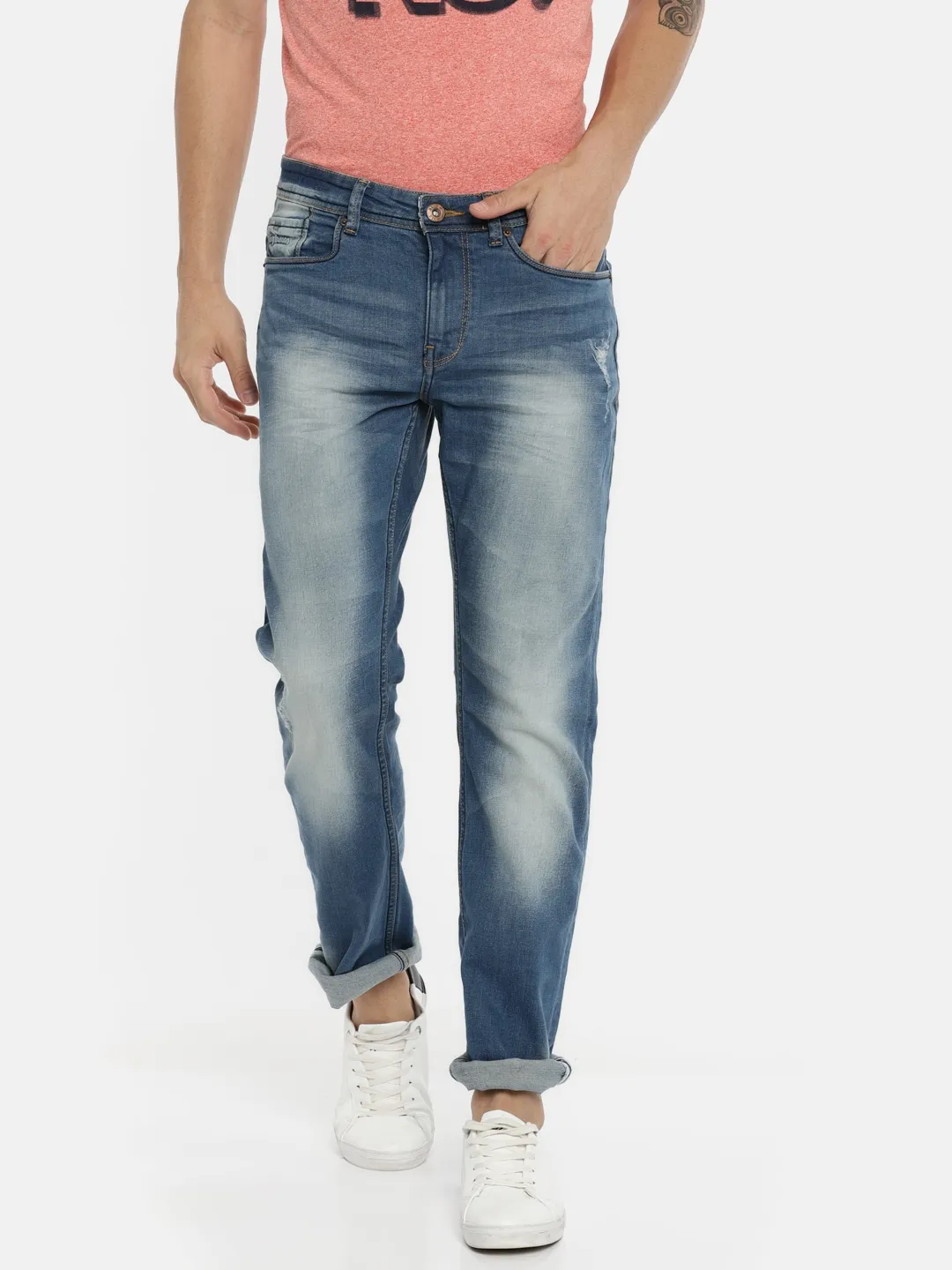 Blue Regular Fit Men's Denims by Being Human Clothing
