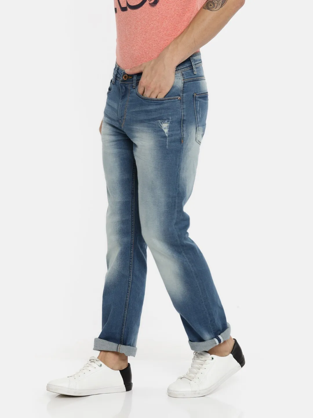 Blue Regular Fit Men's Denims by Being Human Clothing - Image 2