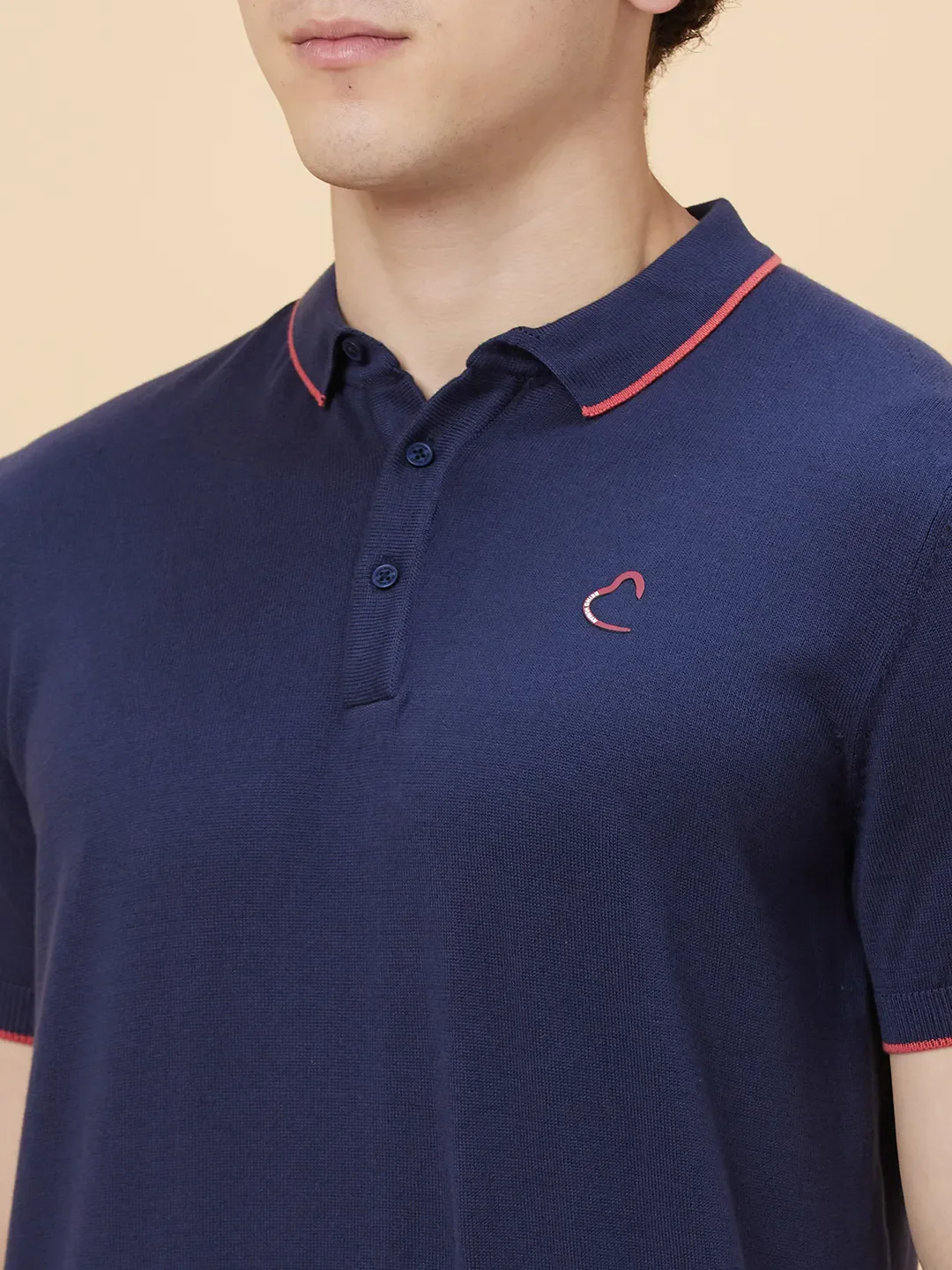 Navy Regular Fit Men's Polo T-shirt by Being Human Clothing - Image 5