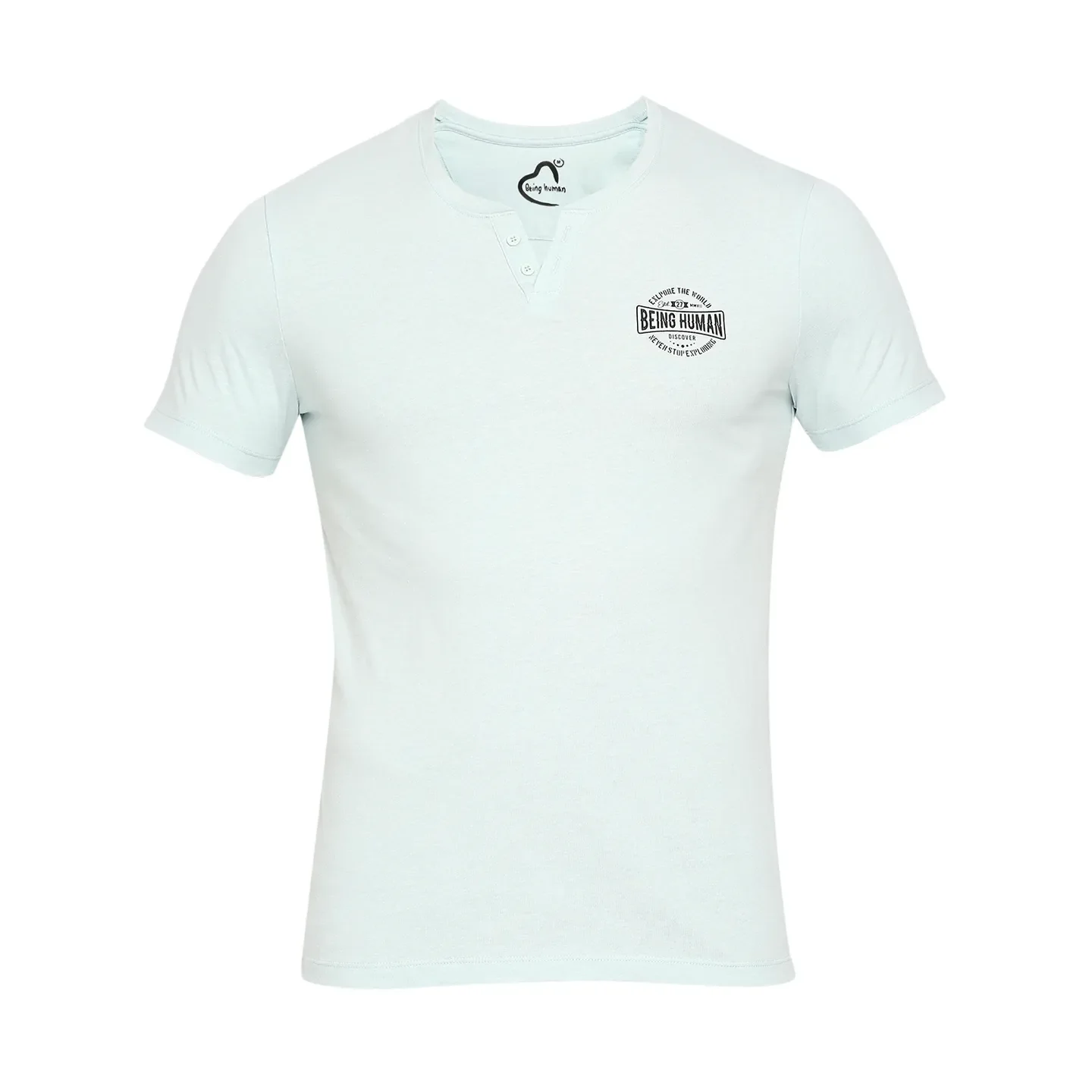 Grey Regular Fit Men's Short Sleeves T-Shirt by Being Human Clothing - Image 7