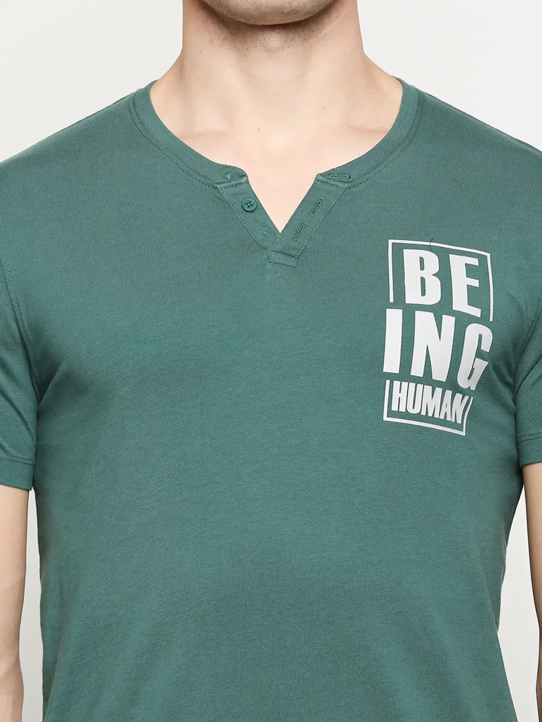 Green Regular Fit Men's Short Sleeves T-Shirt by Being Human Clothing - Image 5