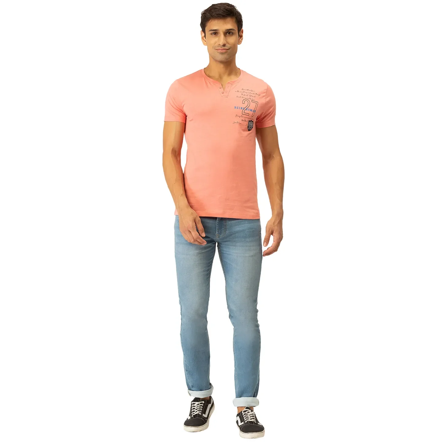 Orange Regular Fit Men's Short Sleeves T-Shirt by Being Human Clothing - Image 2