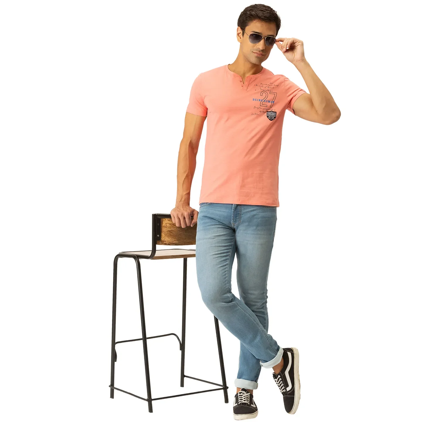 Orange Regular Fit Men's Short Sleeves T-Shirt by Being Human Clothing - Image 6