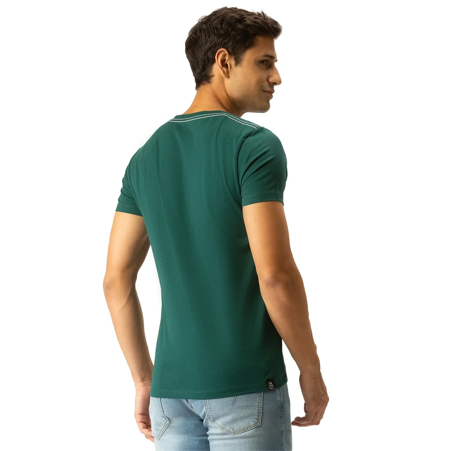 Green Regular Fit Men's Short Sleeves T-Shirt by Being Human Clothing - Image 3