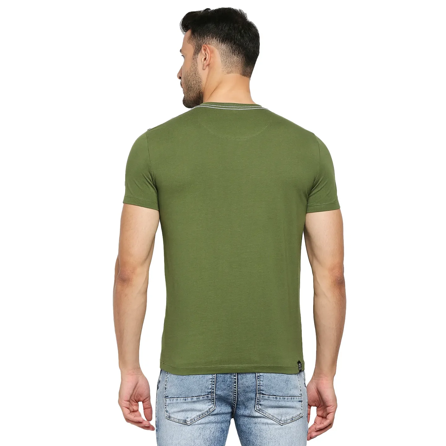 Green Regular Fit Men's Short Sleeves T-Shirt by Being Human Clothing - Image 4