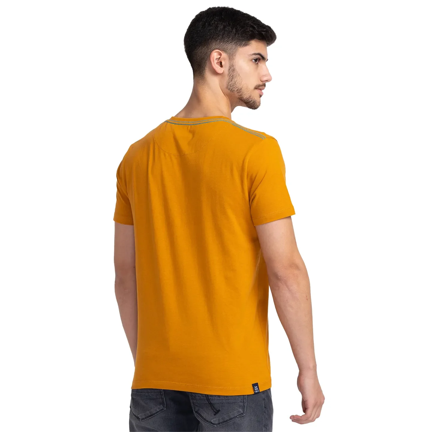Orange Regular Fit Men's Short Sleeves T-Shirt by Being Human Clothing - Image 3