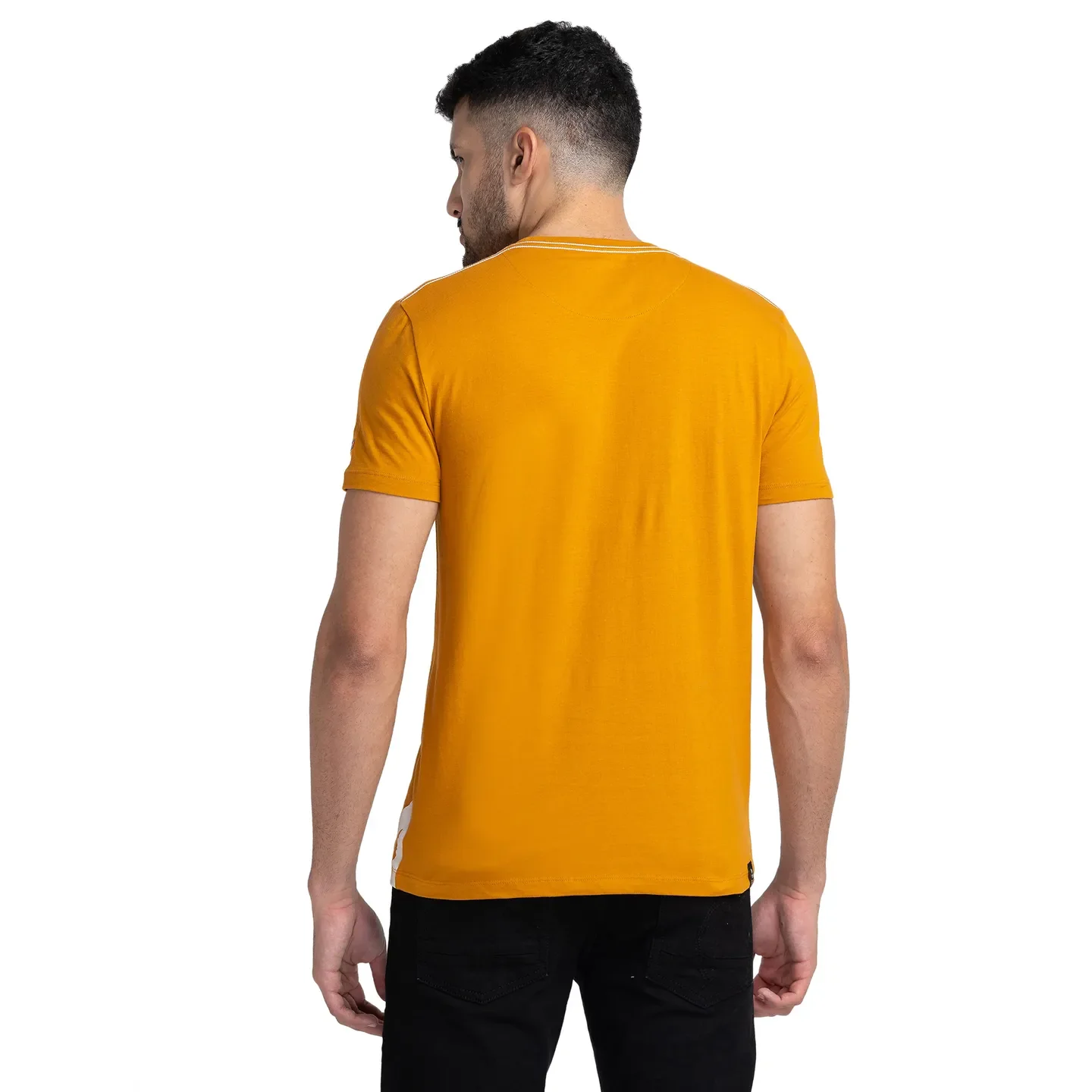 Orange Regular Fit Men's Short Sleeves T-Shirt by Being Human Clothing - Image 3