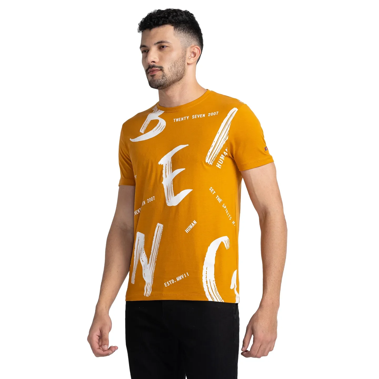 Orange Regular Fit Men's Short Sleeves T-Shirt by Being Human Clothing - Image 4