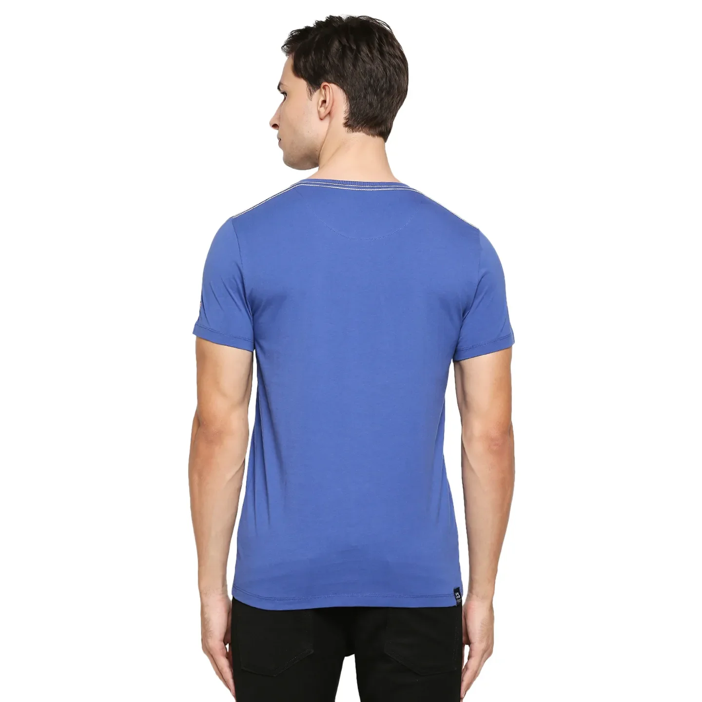 Blue Regular Fit Men's Short Sleeves T-Shirt by Being Human Clothing - Image 4