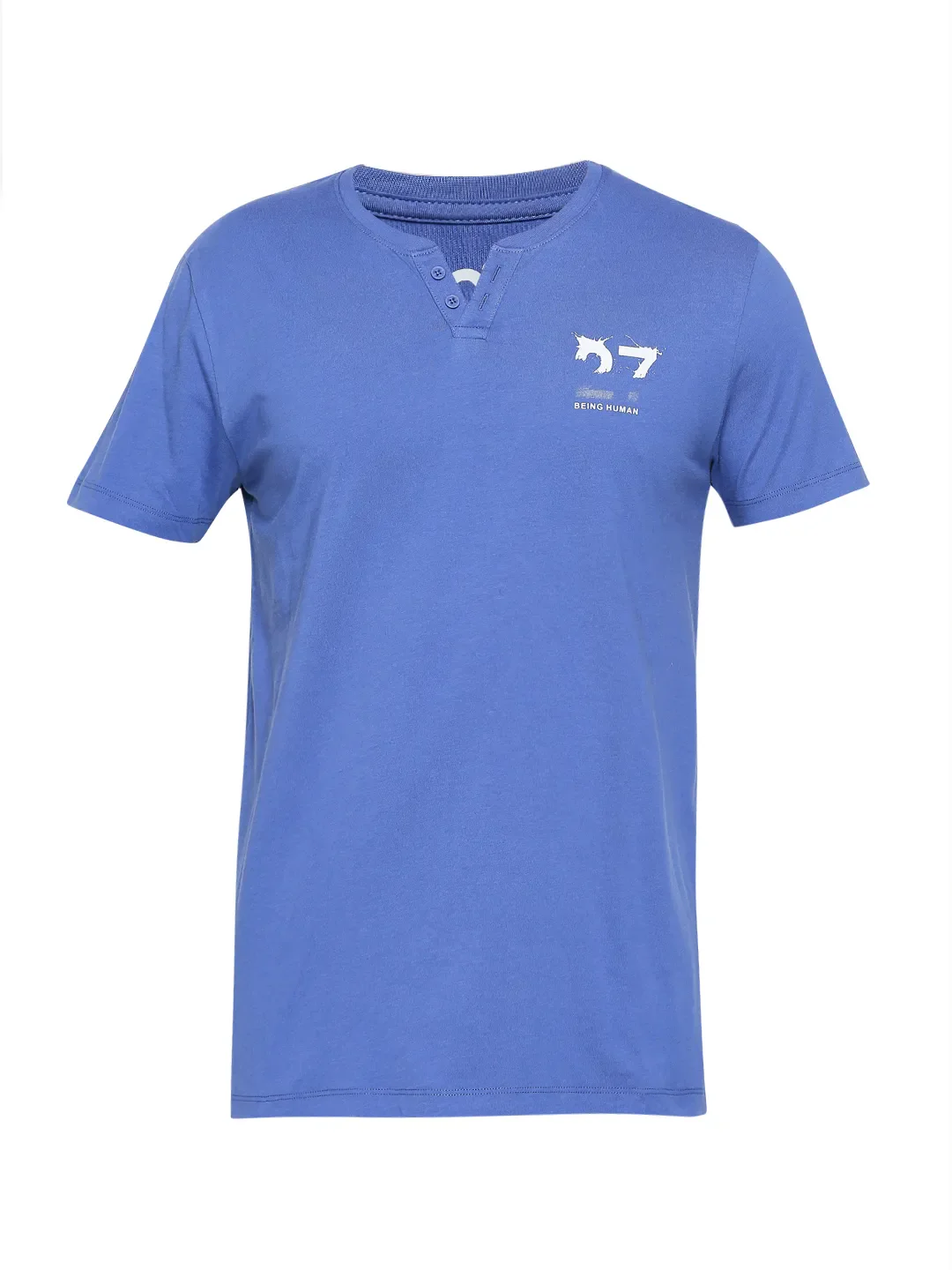 Blue Regular Fit Men's Short Sleeves T-Shirt by Being Human Clothing - Image 7