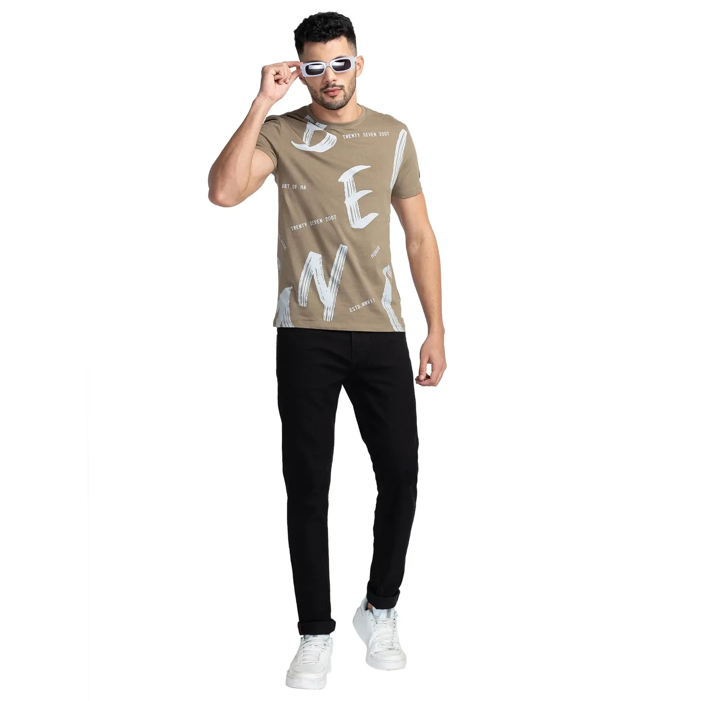 Grey Regular Fit Men's Short Sleeves T-Shirt by Being Human Clothing - Image 6
