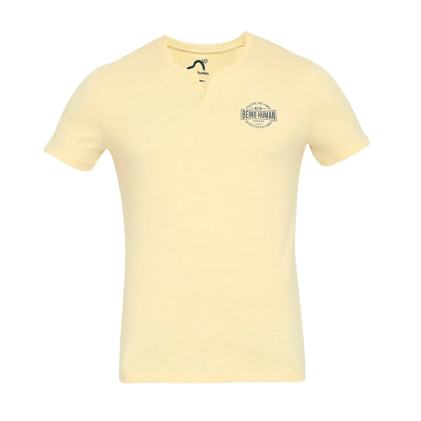 Yellow Regular Fit Men's Short Sleeves T-Shirt by Being Human Clothing - Image 7