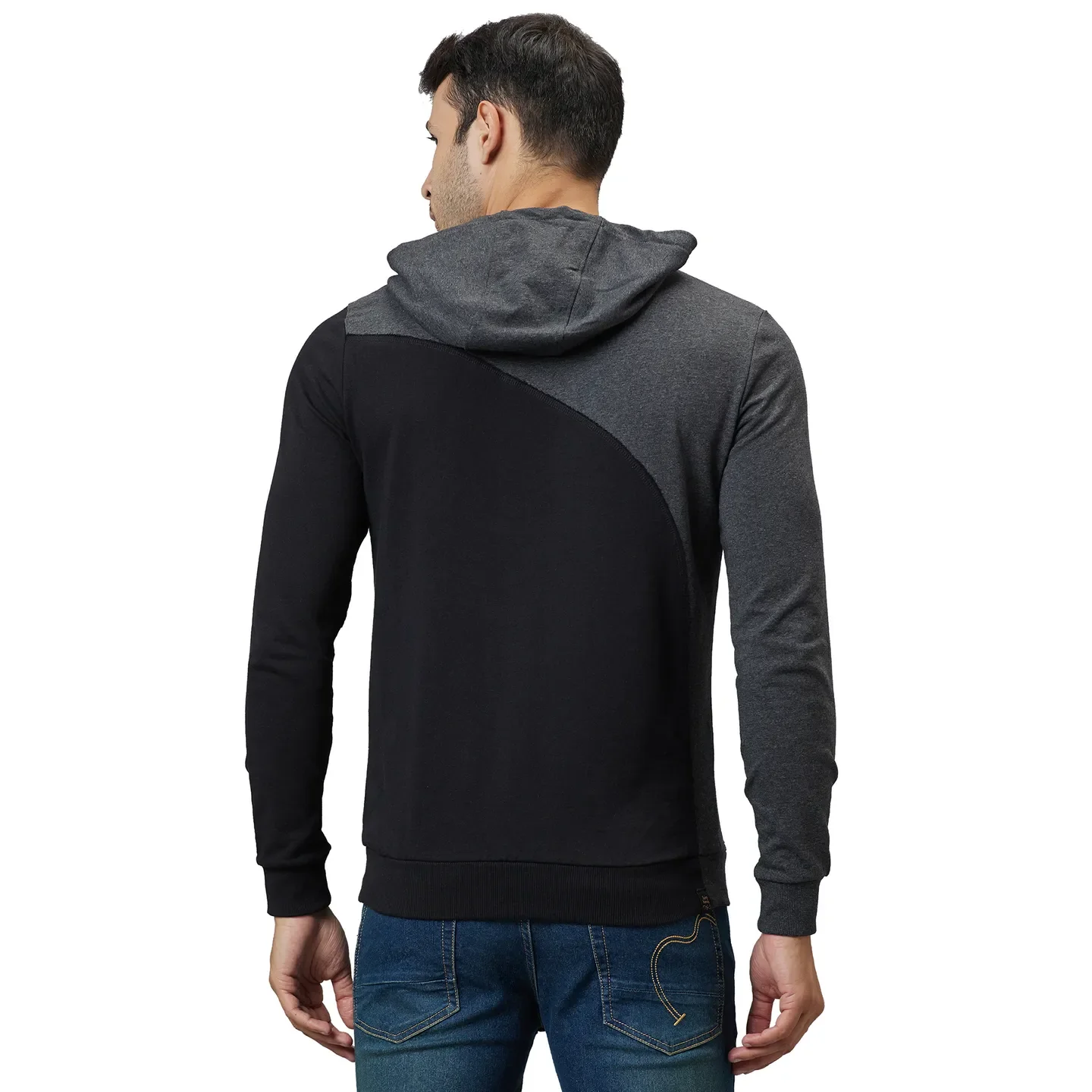 Grey Regular Fit Men's Hoodie by Being Human Clothing - Image 3