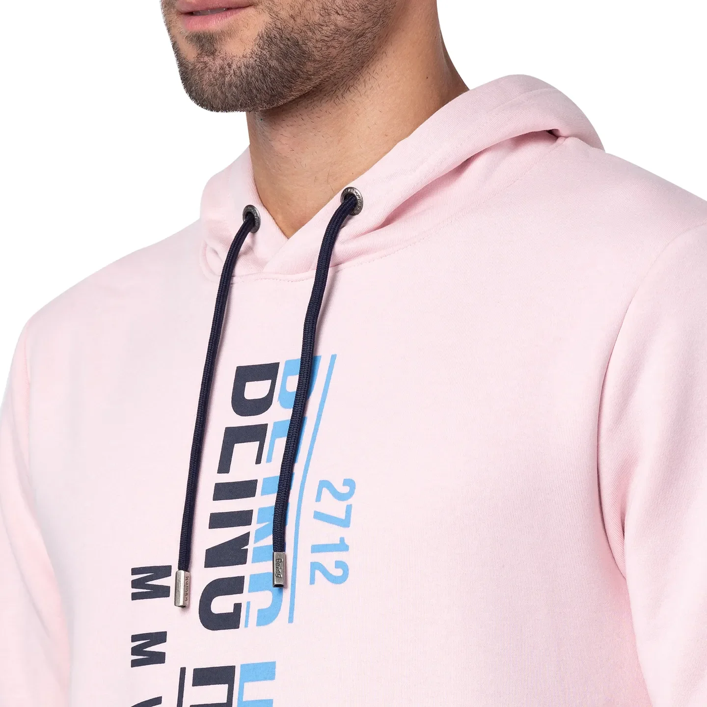 Baby Pink Regular Fit Men's Hoodie by Being Human Clothing - Image 5