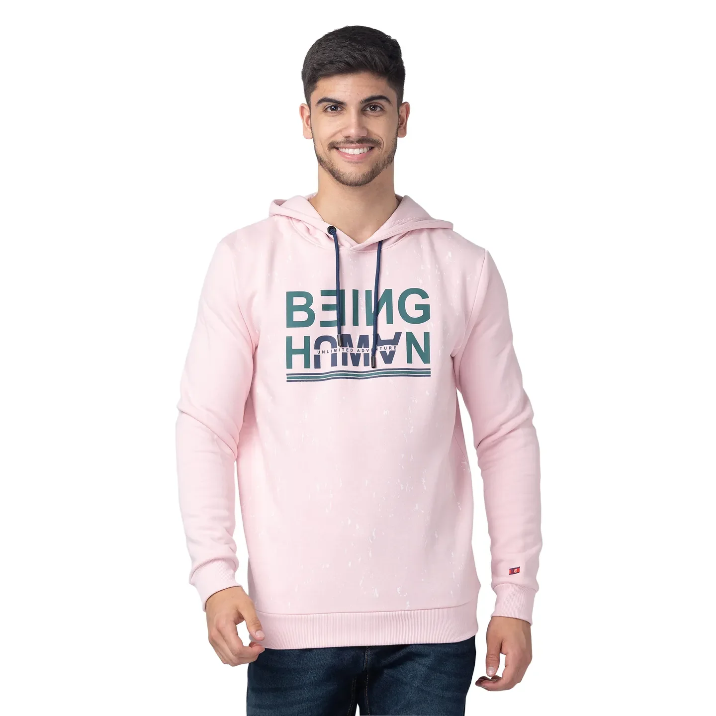 Baby Pink Regular Fit Men's Hoodie by Being Human Clothing