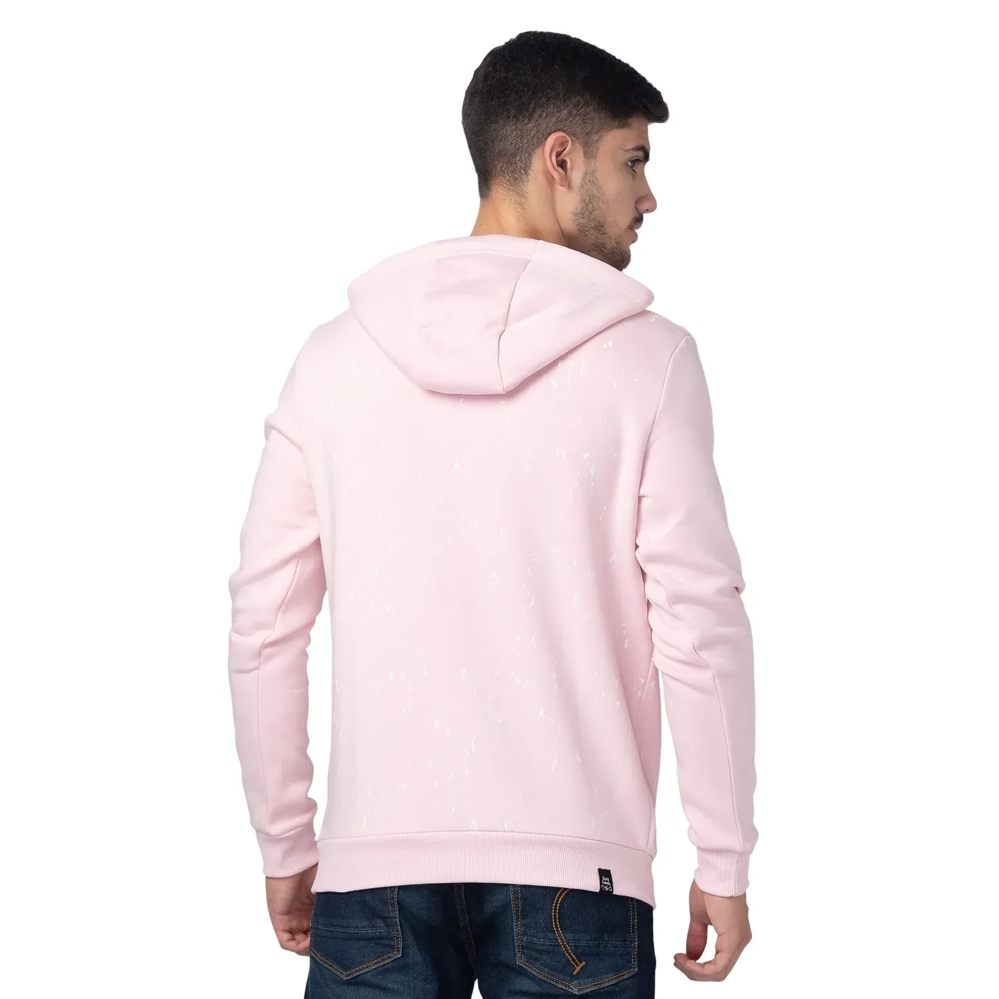 Baby Pink Regular Fit Men's Hoodie by Being Human Clothing - Image 3