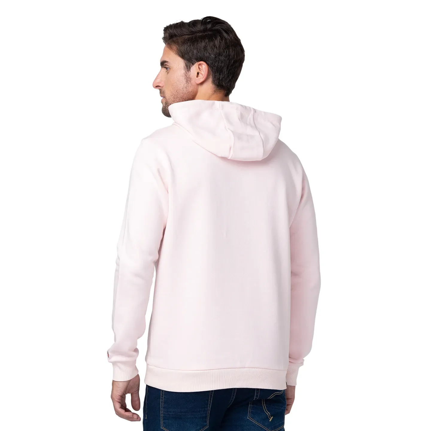 Baby Pink Regular Fit Men's Hoodie by Being Human Clothing - Image 3