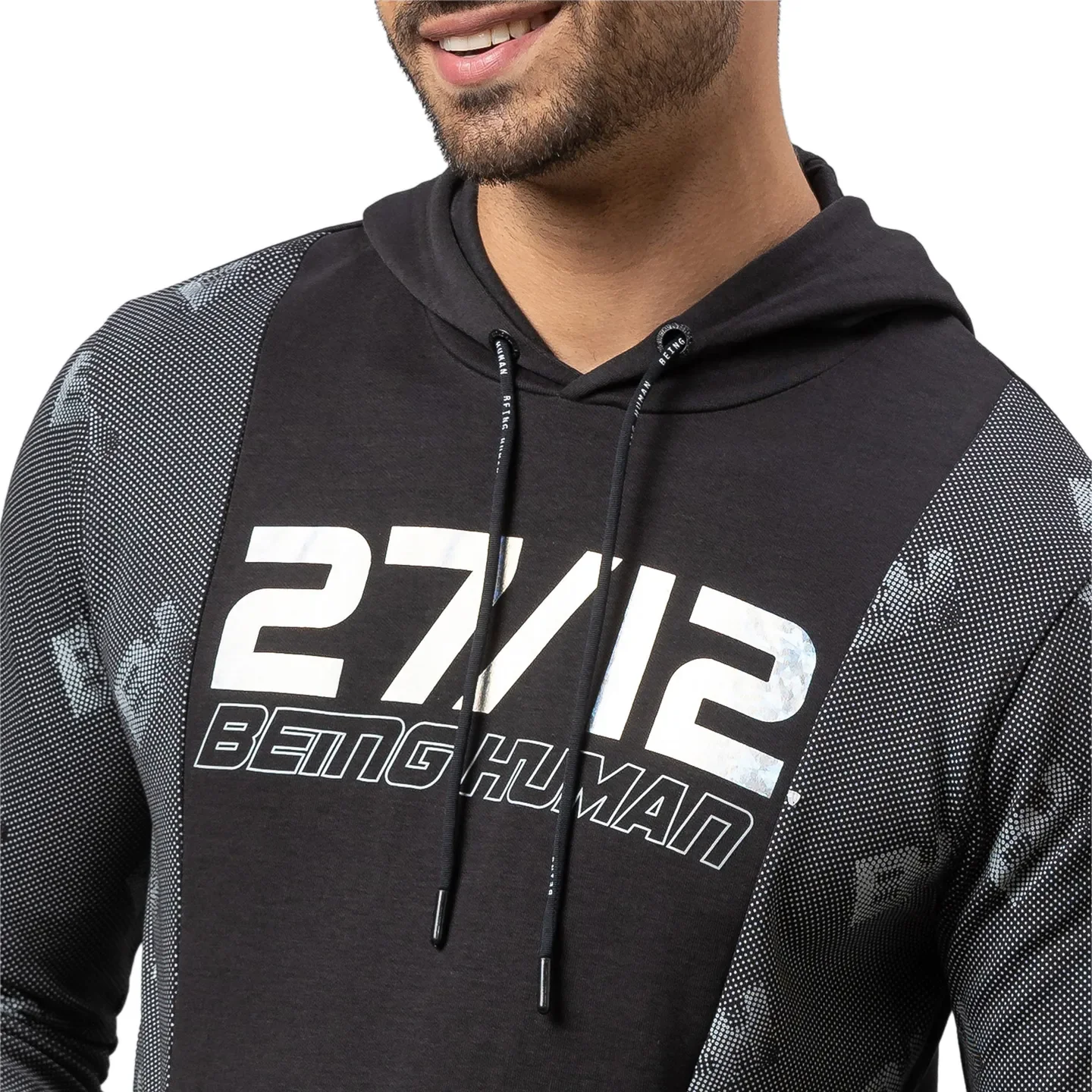 Black Regular Fit Men's Hoodie by Being Human Clothing - Image 5