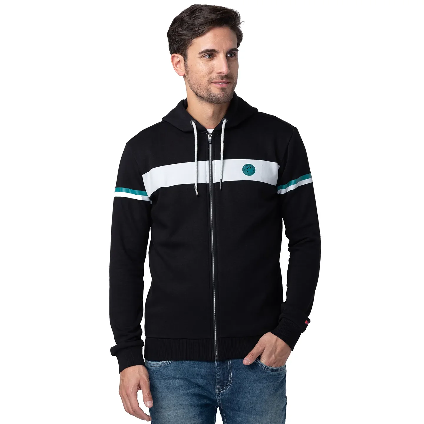 Black Regular Fit  Long Sleeves Cotton Men's Hoodie by Being Human Clothing