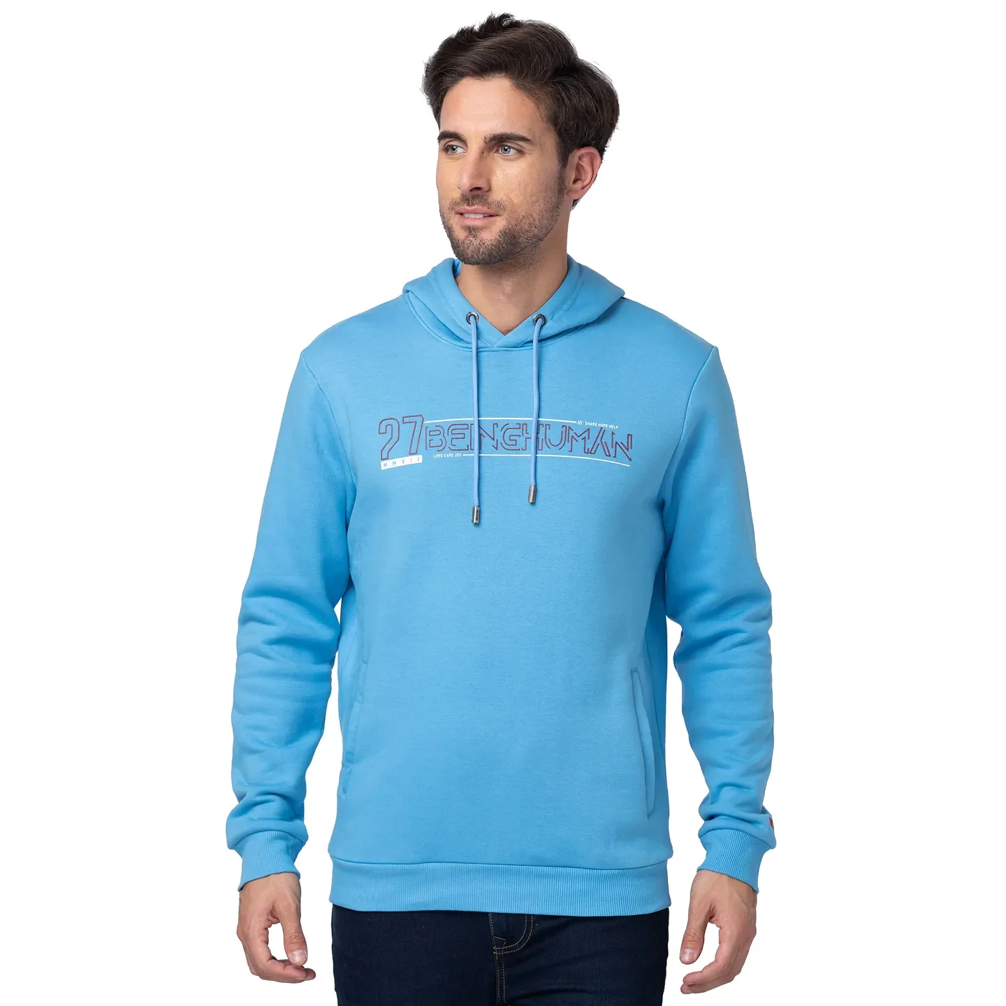 Blue Regular Fit Men's Hoodie by Being Human Clothing