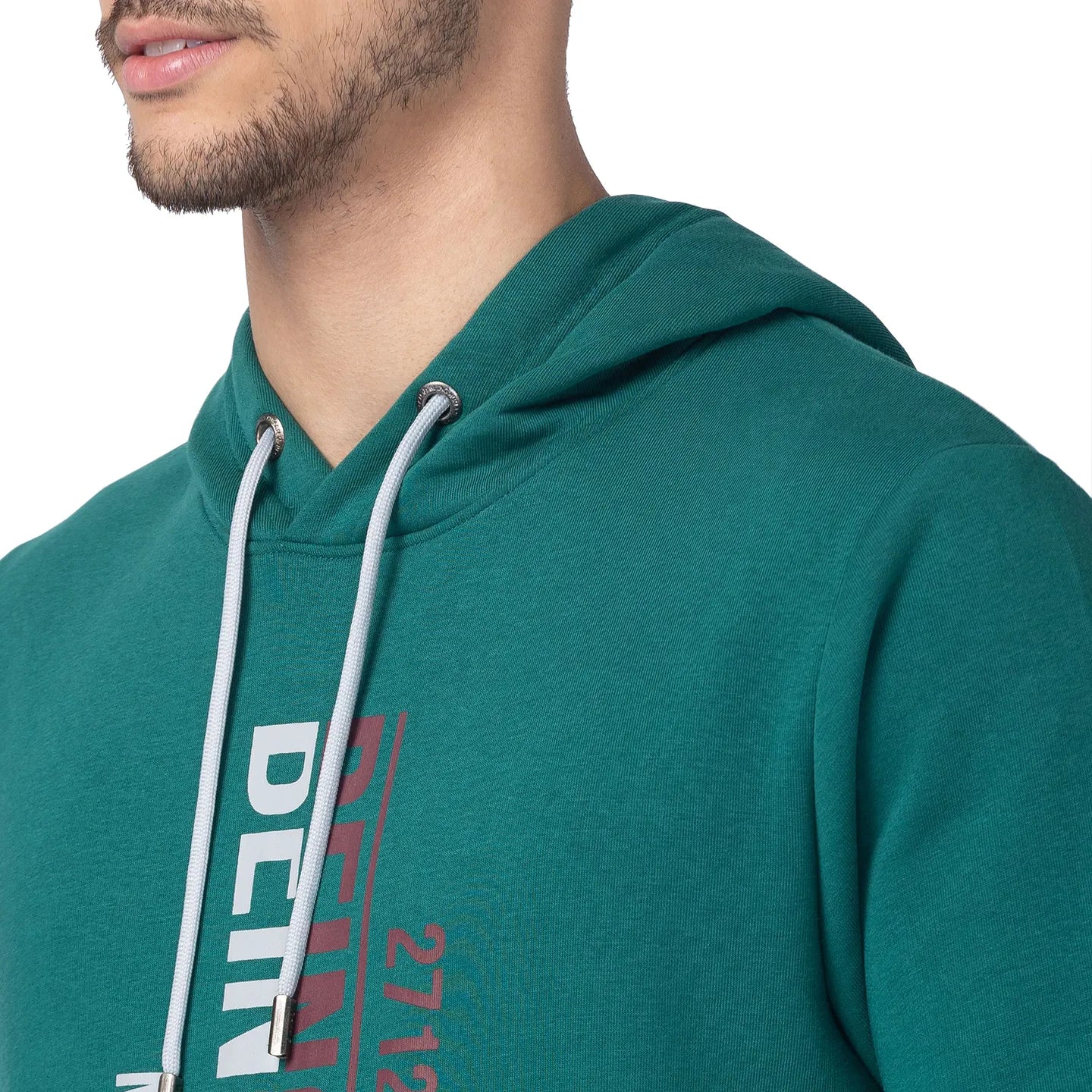 Dark Green Regular Fit Men's Hoodie by Being Human Clothing - Image 4