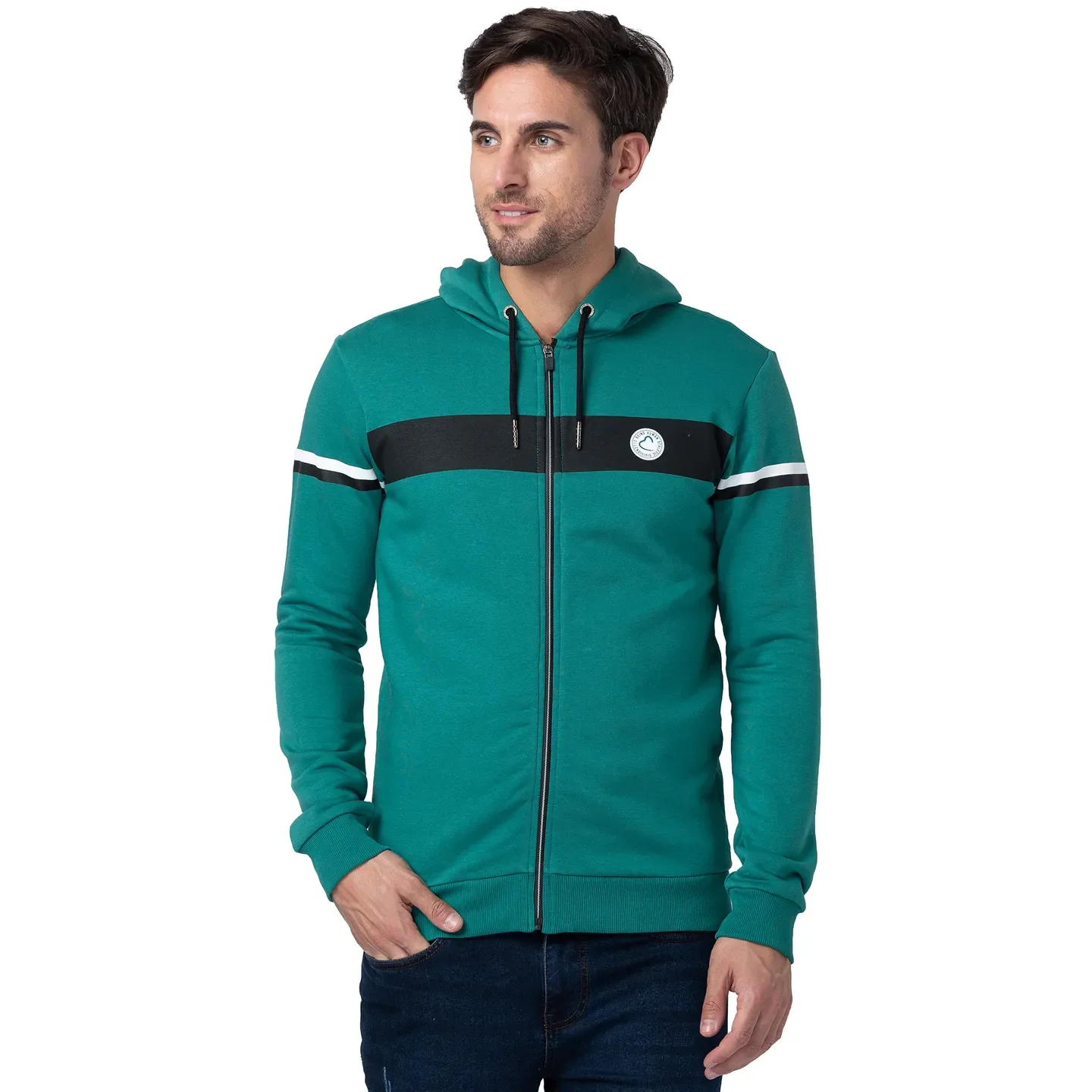 Dark Green Regular Fit Men's Hoodie by Being Human Clothing