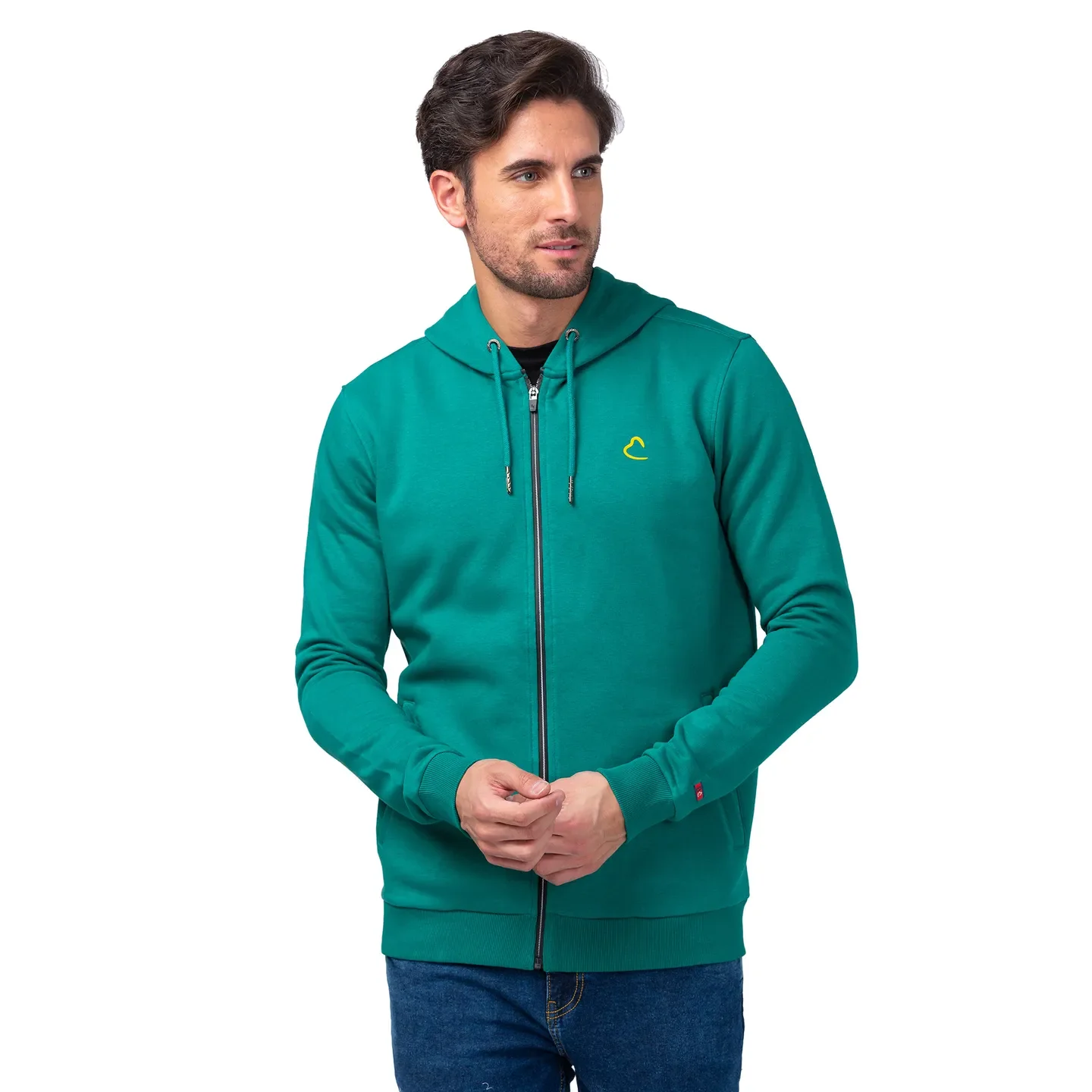 Dark Green Regular Fit Men's Hoodie by Being Human Clothing